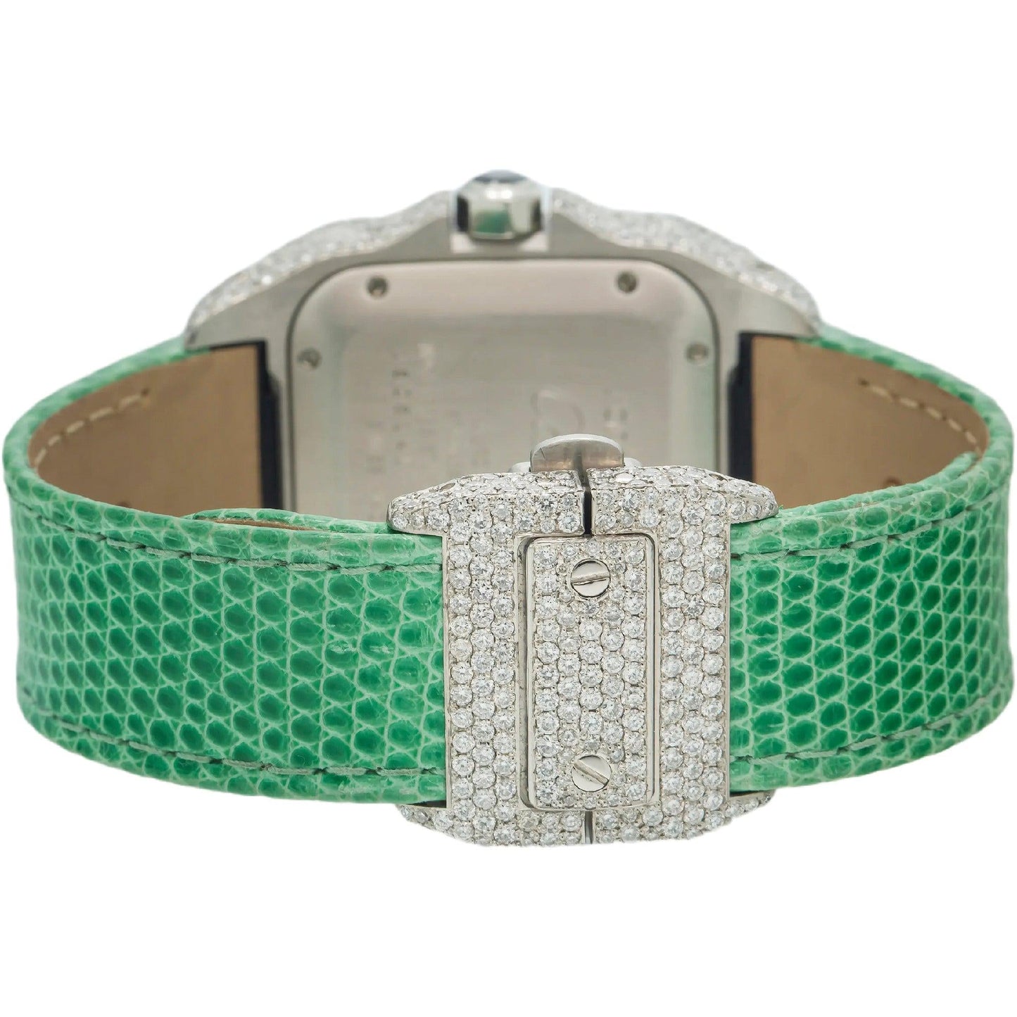 Cartier Santos 100 W20129U2 32MM Diamond Dial With Diamond Bezel