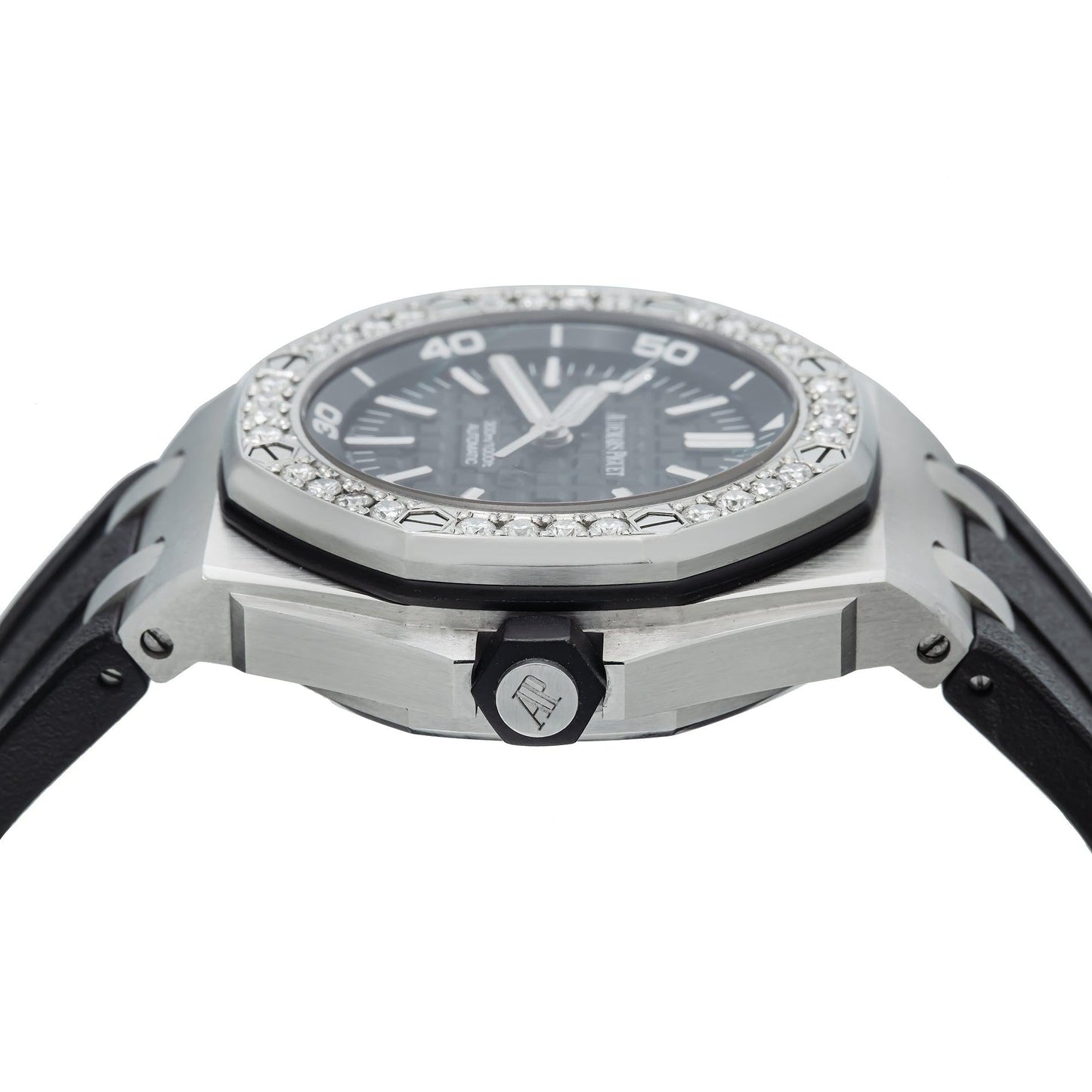 Audemars Piguet Royal Oak Offshore Chronograph 15703ST 42MM Black Dial With Diamond Bezel