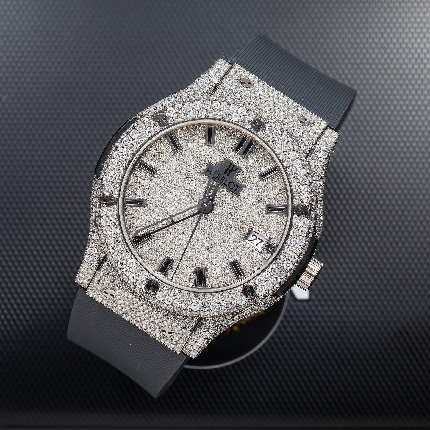 Hublot Classic Fusion Titanium Opalin 581.NX.2611.RX 33MM Diamond Dial With 11.25 CT Diamonds