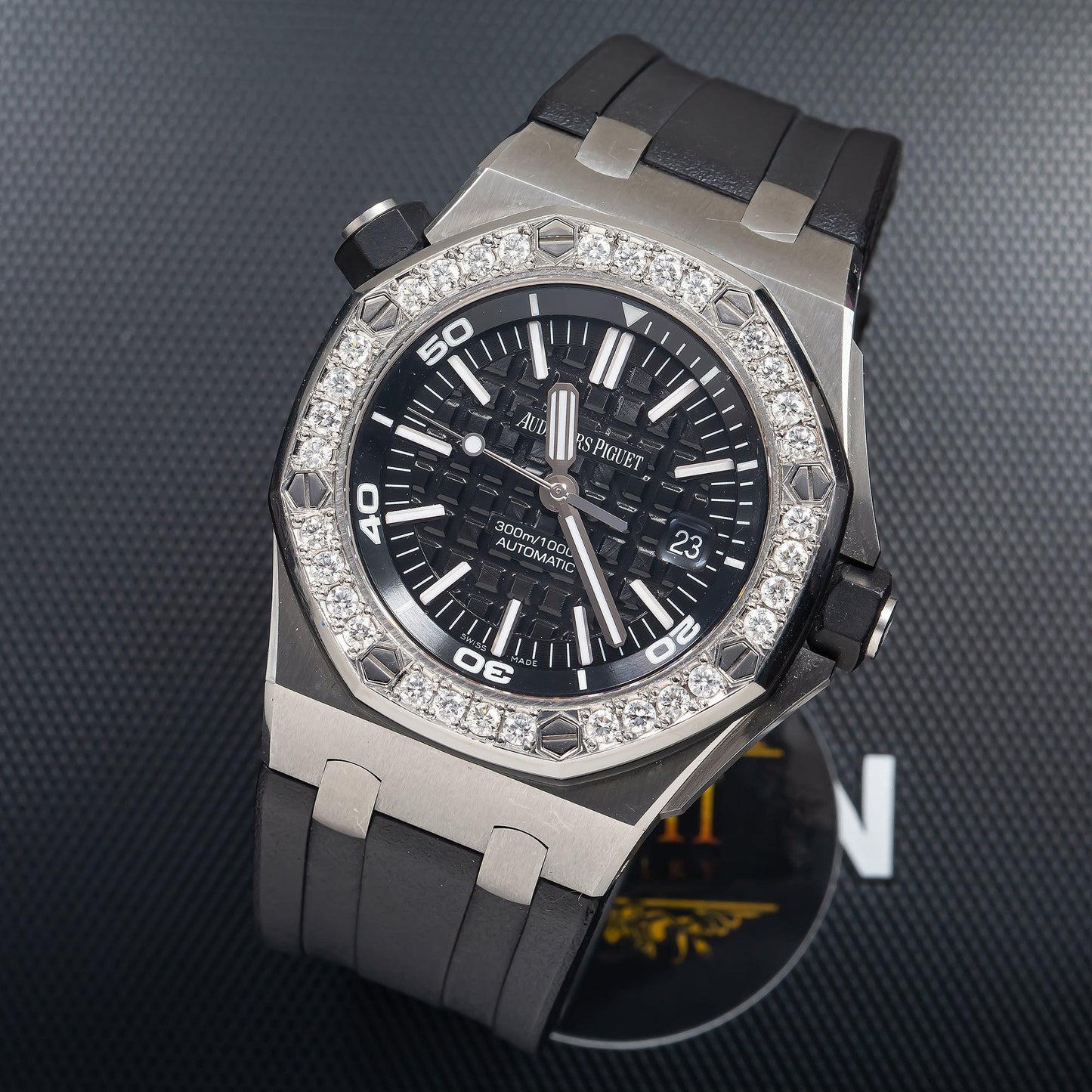 Audemars Piguet Royal Oak Offshore Chronograph 15703ST 42MM Black Dial With Diamond Bezel