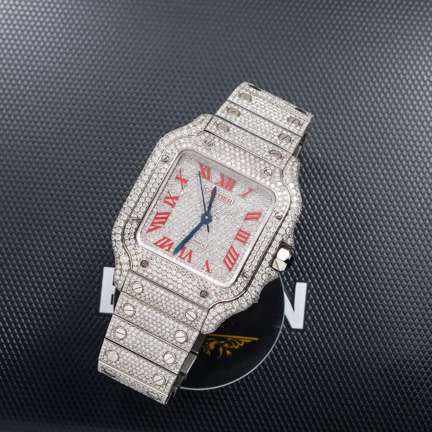 Cartier Santos WSSA0029 35MM Diamond Dial With 11.65 CT Diamonds