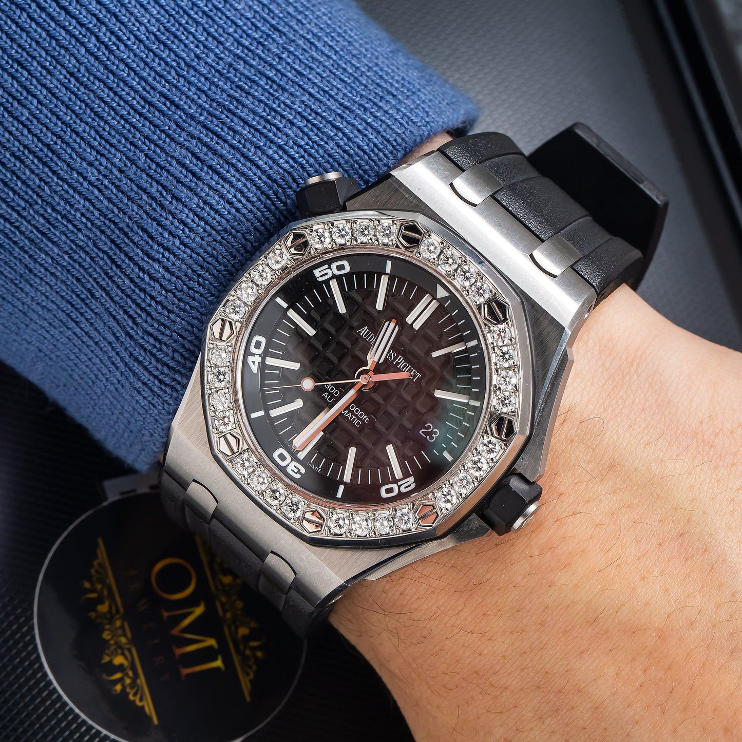 Audemars Piguet Royal Oak Offshore Chronograph 15703ST 42MM Black Dial With Diamond Bezel