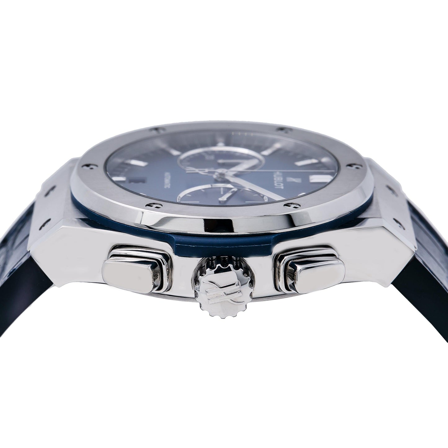 Hublot Classic Fusion Chronograph 521.NX.7170.LR 45MM Blue Dial With Crocodile Skin Bracelet