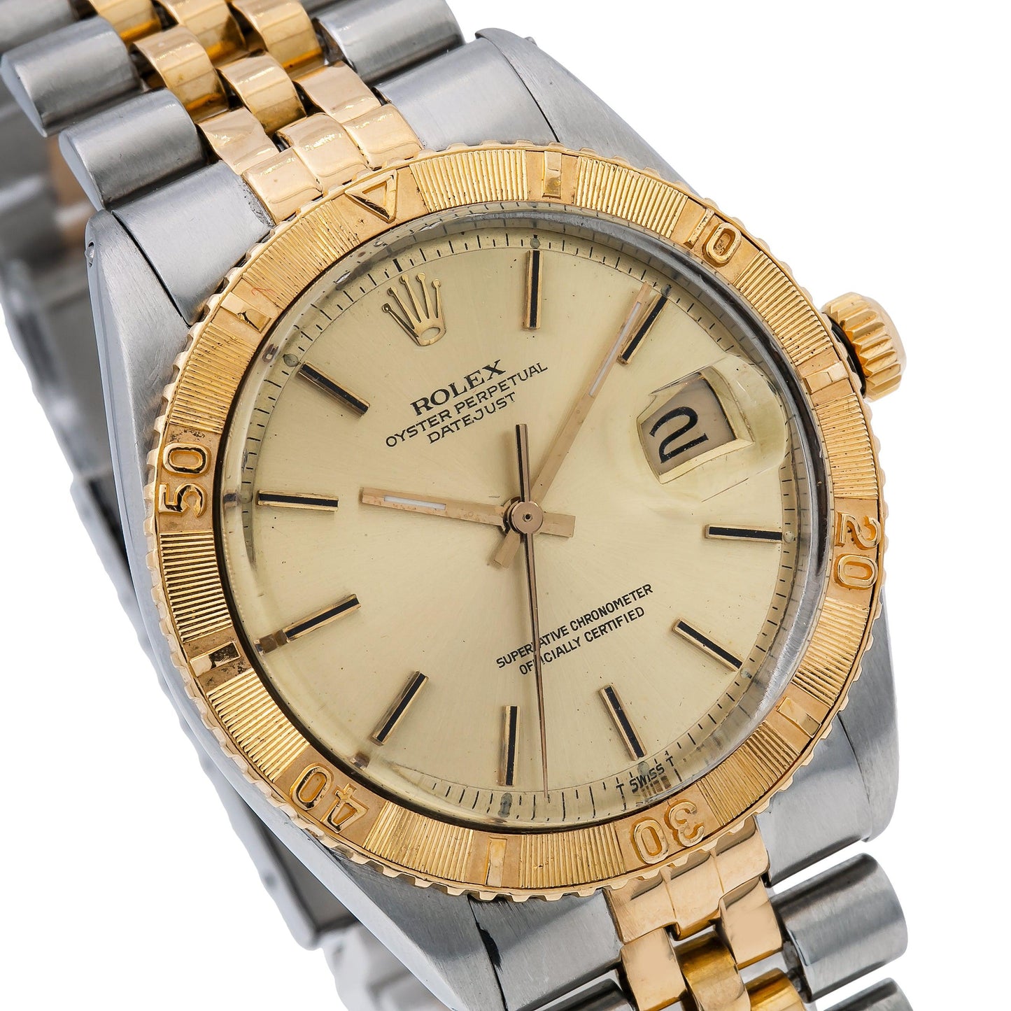 Rolex Datejust Turn-O-Graph 1625 36MM Champagne Diamond Dial With Two Tone Jubilee Bracelet