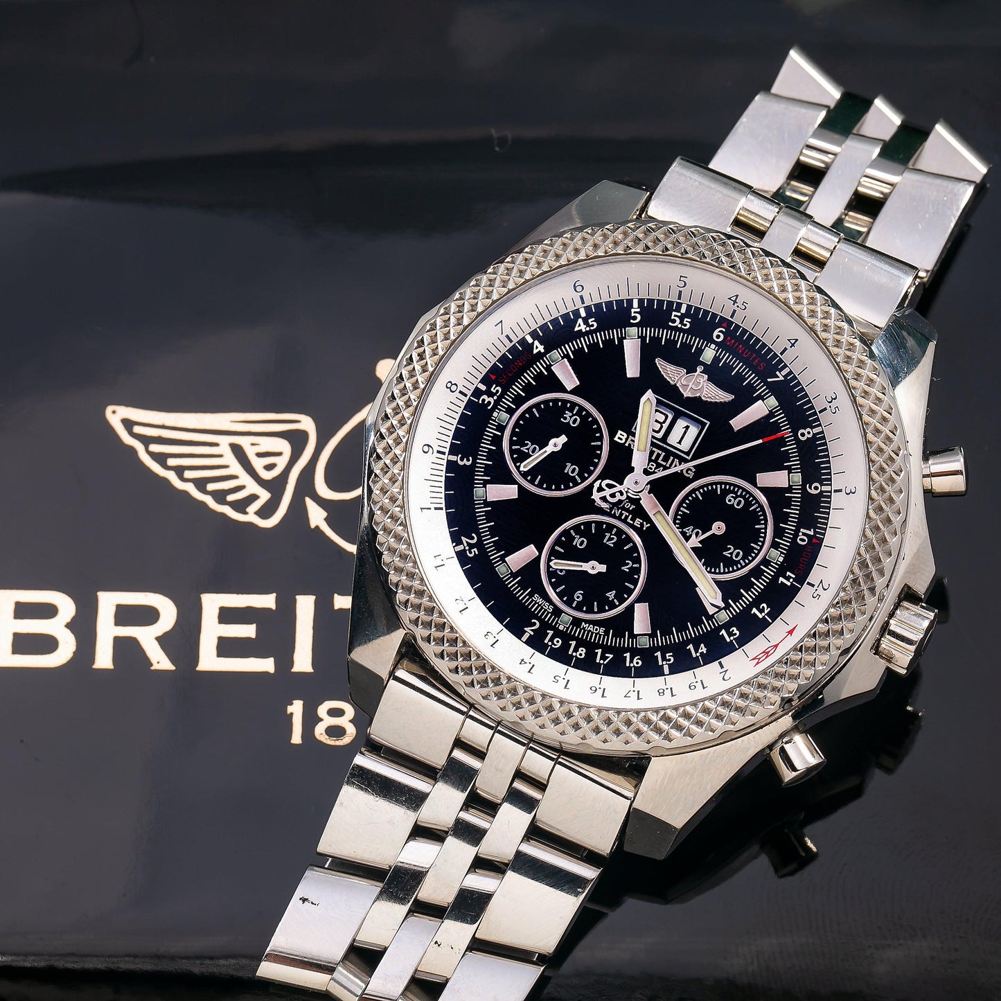 Breitling Bentley A44364 49MM Black Dial With Stainless Steel Bracelet