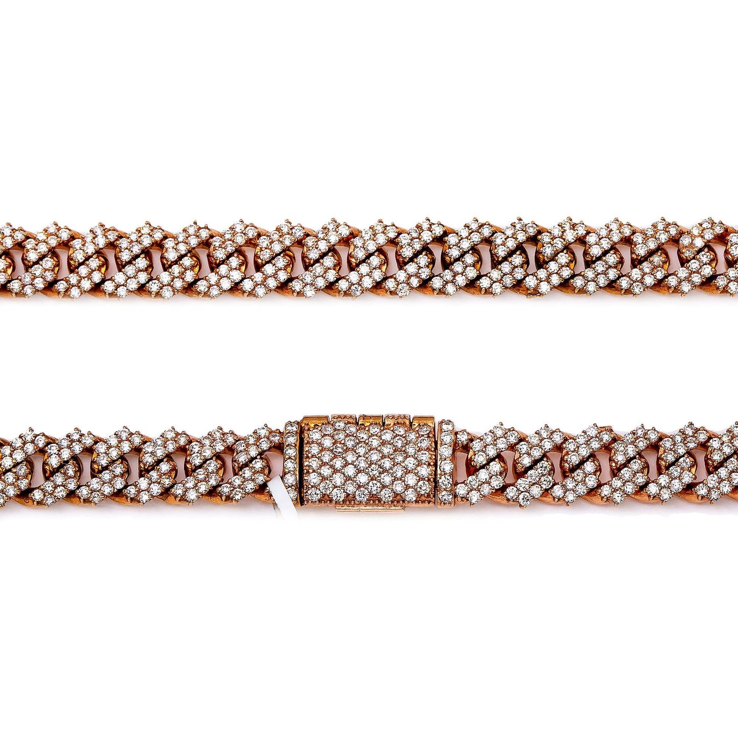 10K ROSE GOLD 22" | 7MM CUBAN CHAIN WITH 15.55 CT DIAMONDS