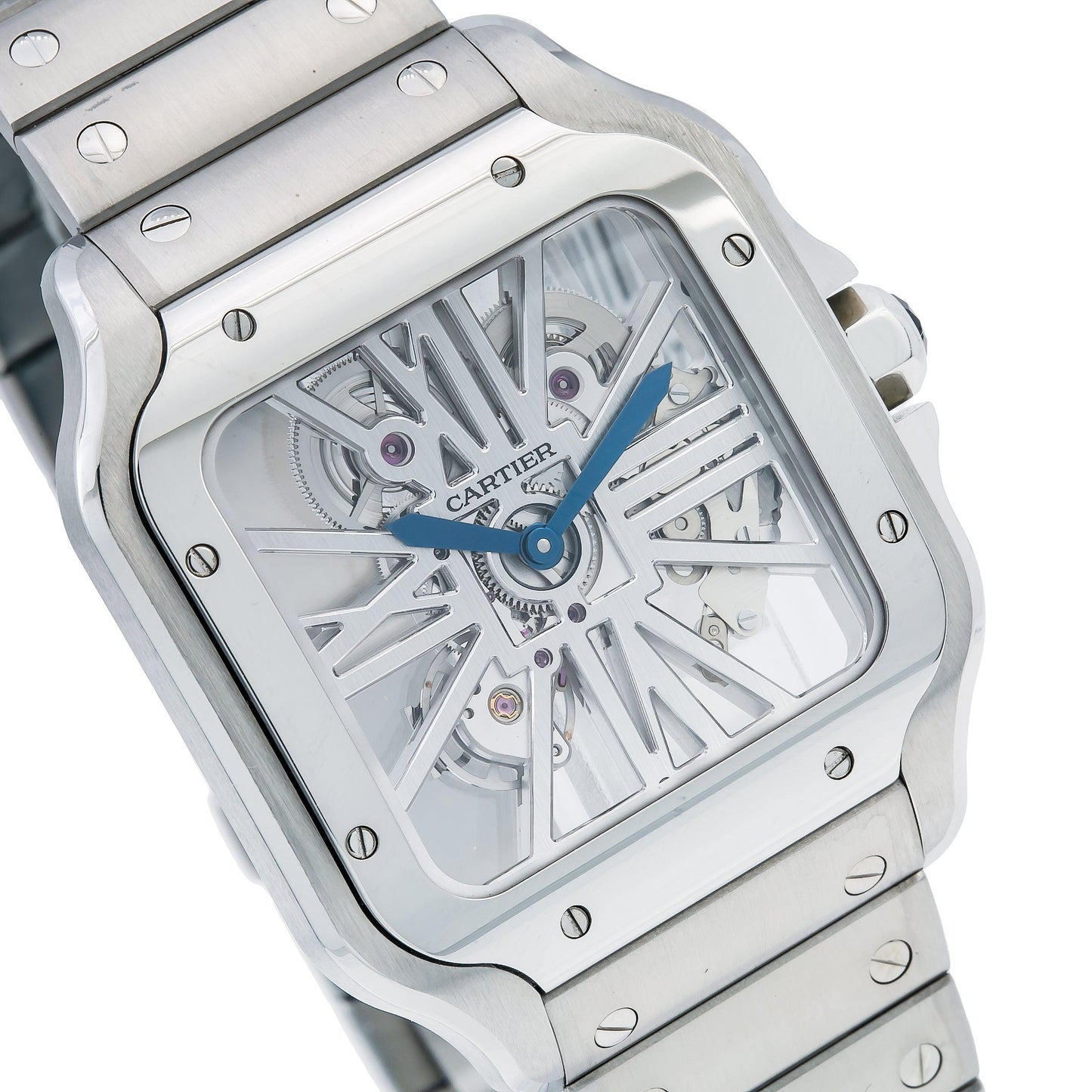 Cartier Santos WHSA0015 39.8MM White Dial With Stainless Steel Bracelet