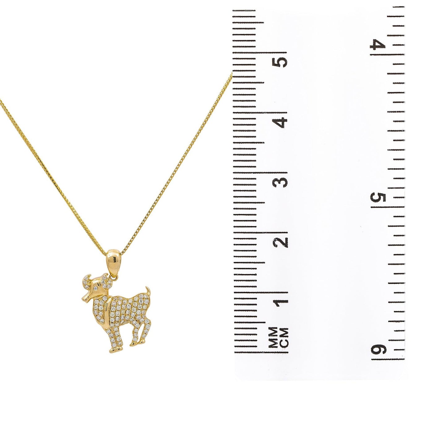 Unisex 14K Yellow Gold Pendant with 0.55 CT Diamonds