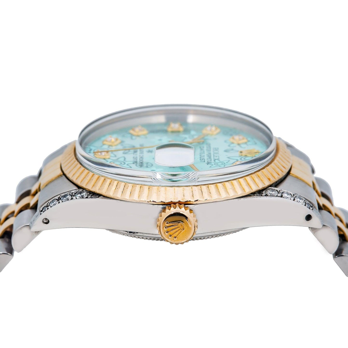 Rolex DateJust 36MM 1601 Flower Turquoise Dial With Two Tone Jubilee Bracelet