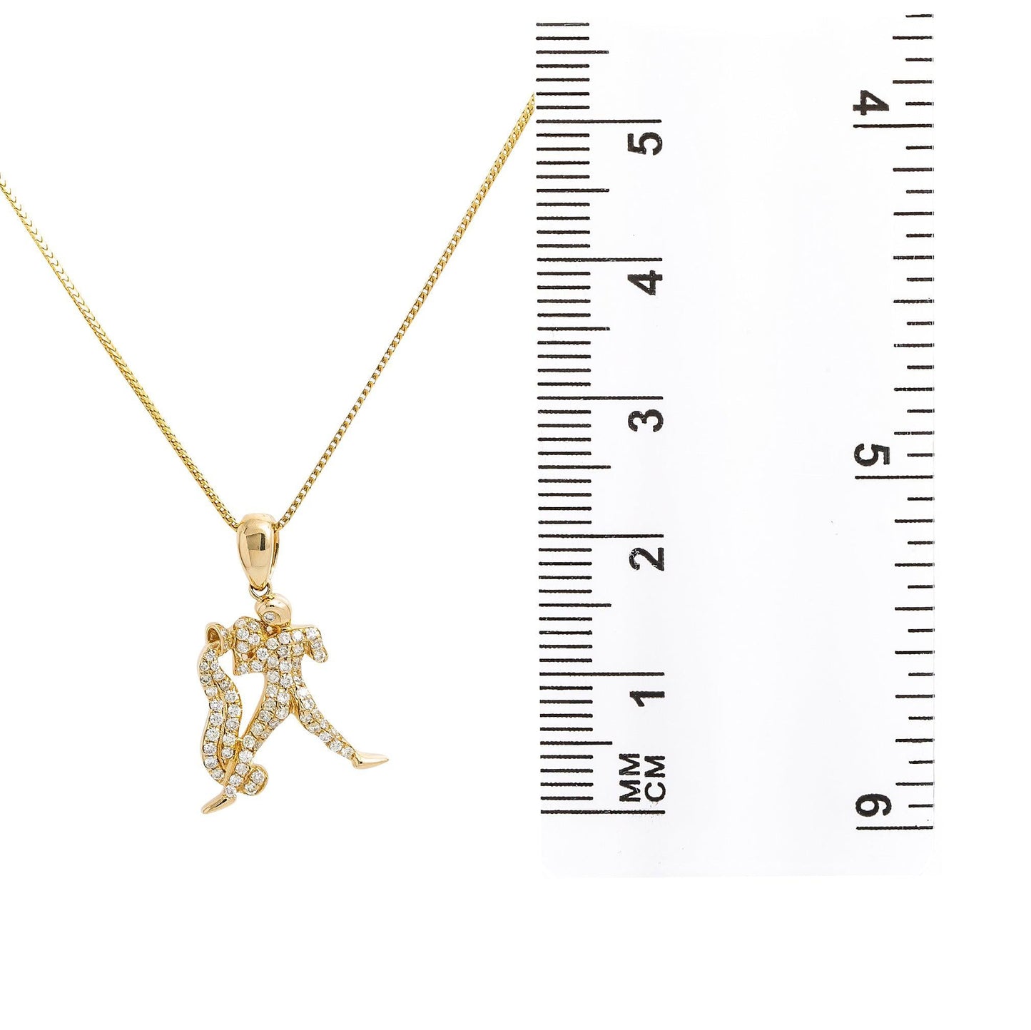 Unisex 14K Yellow Gold Pendant with 0.48 CT Diamonds
