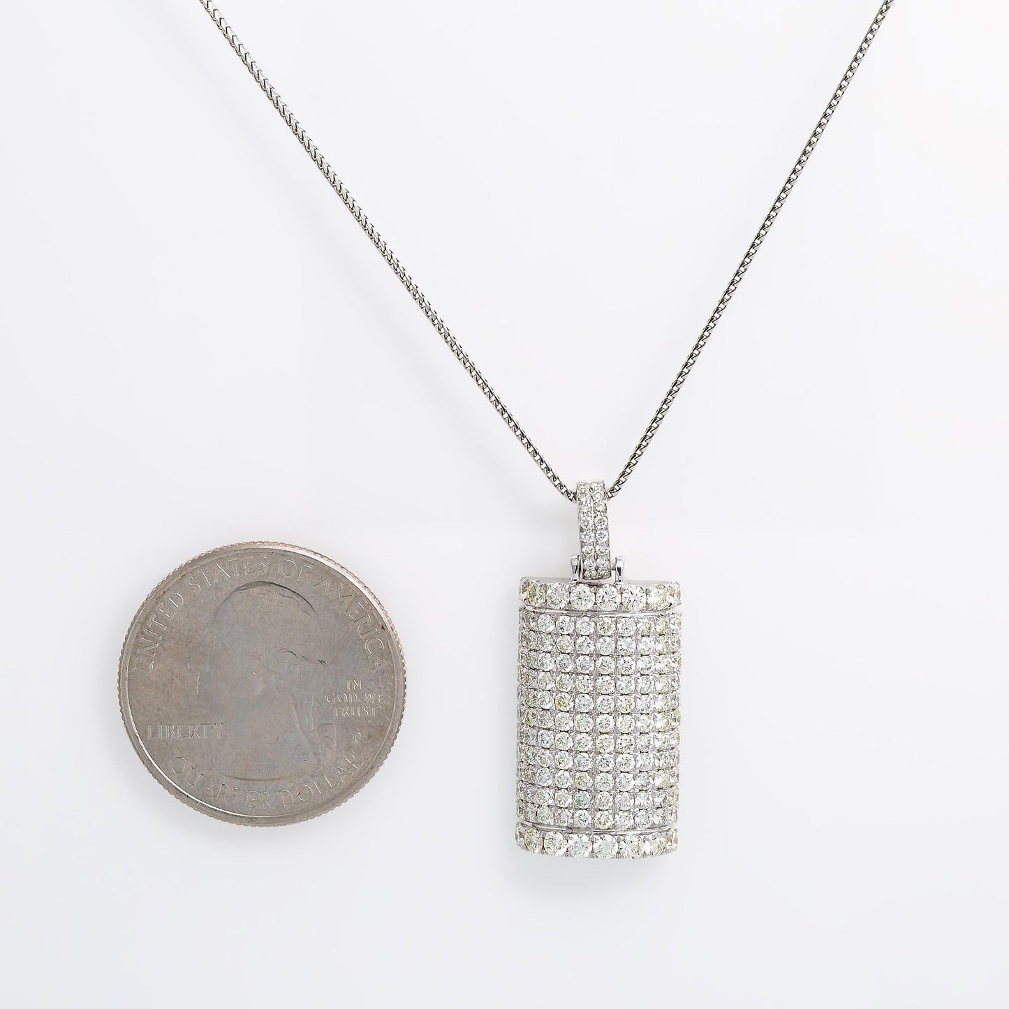 Unisex 14K White Gold Pendant with 2.41 CT Diamonds