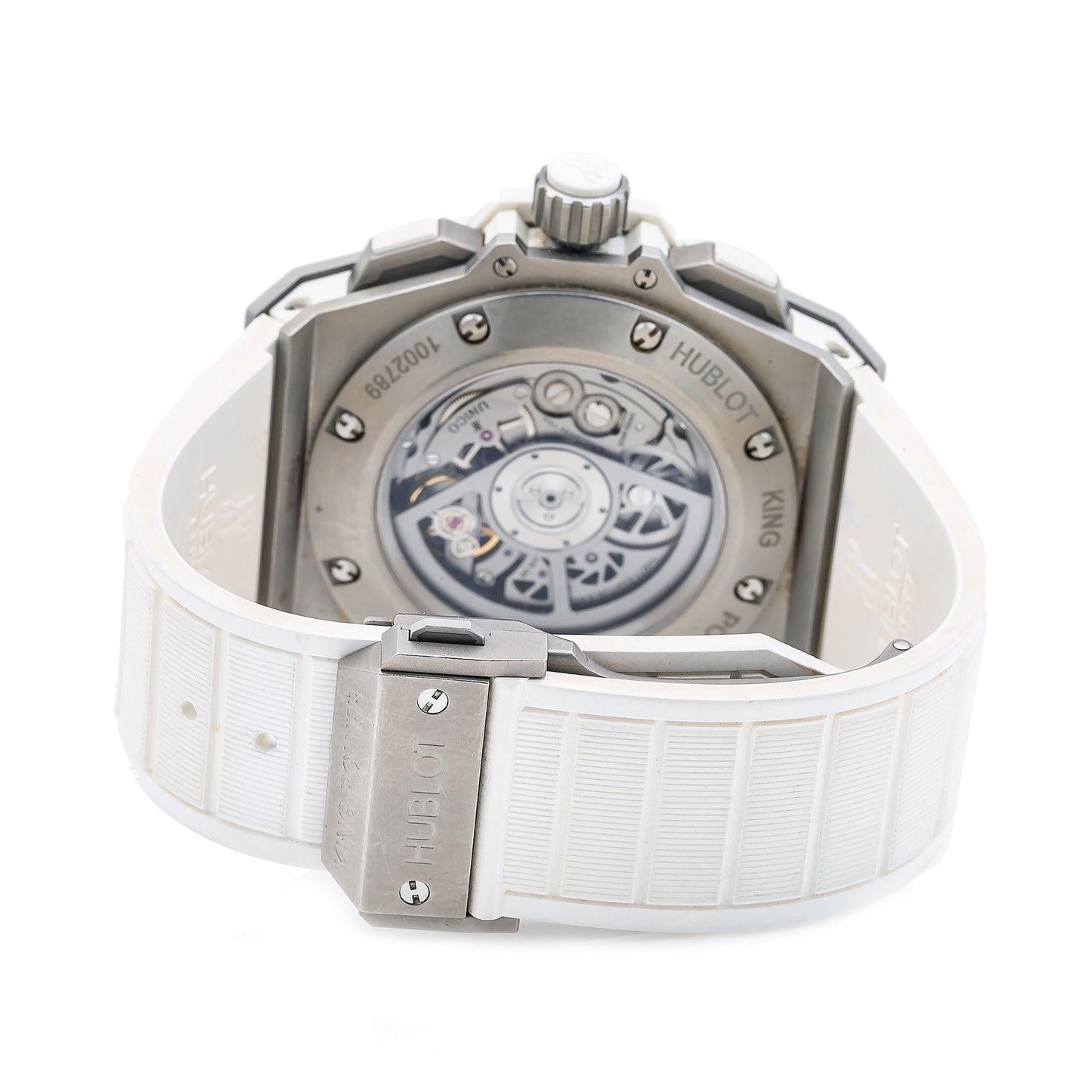 Hublot King Power 701.NE.0127 48MM Transparent Dial With Rubber Bracelet