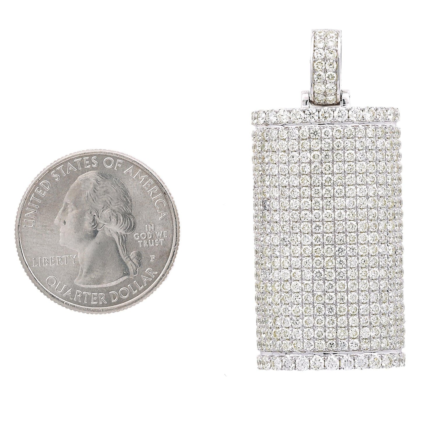 Unisex 14K White Gold Pendant with 6.73 CT Diamonds