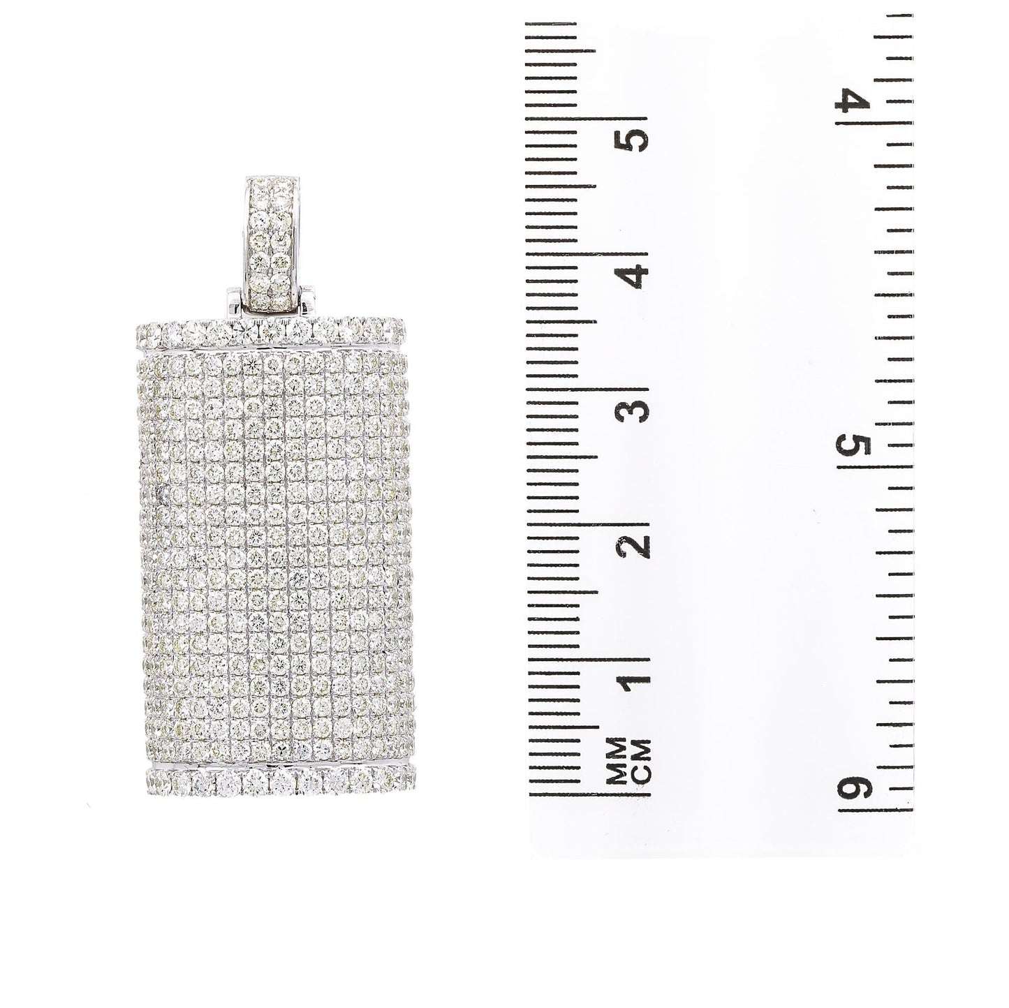 Unisex 14K White Gold Pendant with 6.73 CT Diamonds