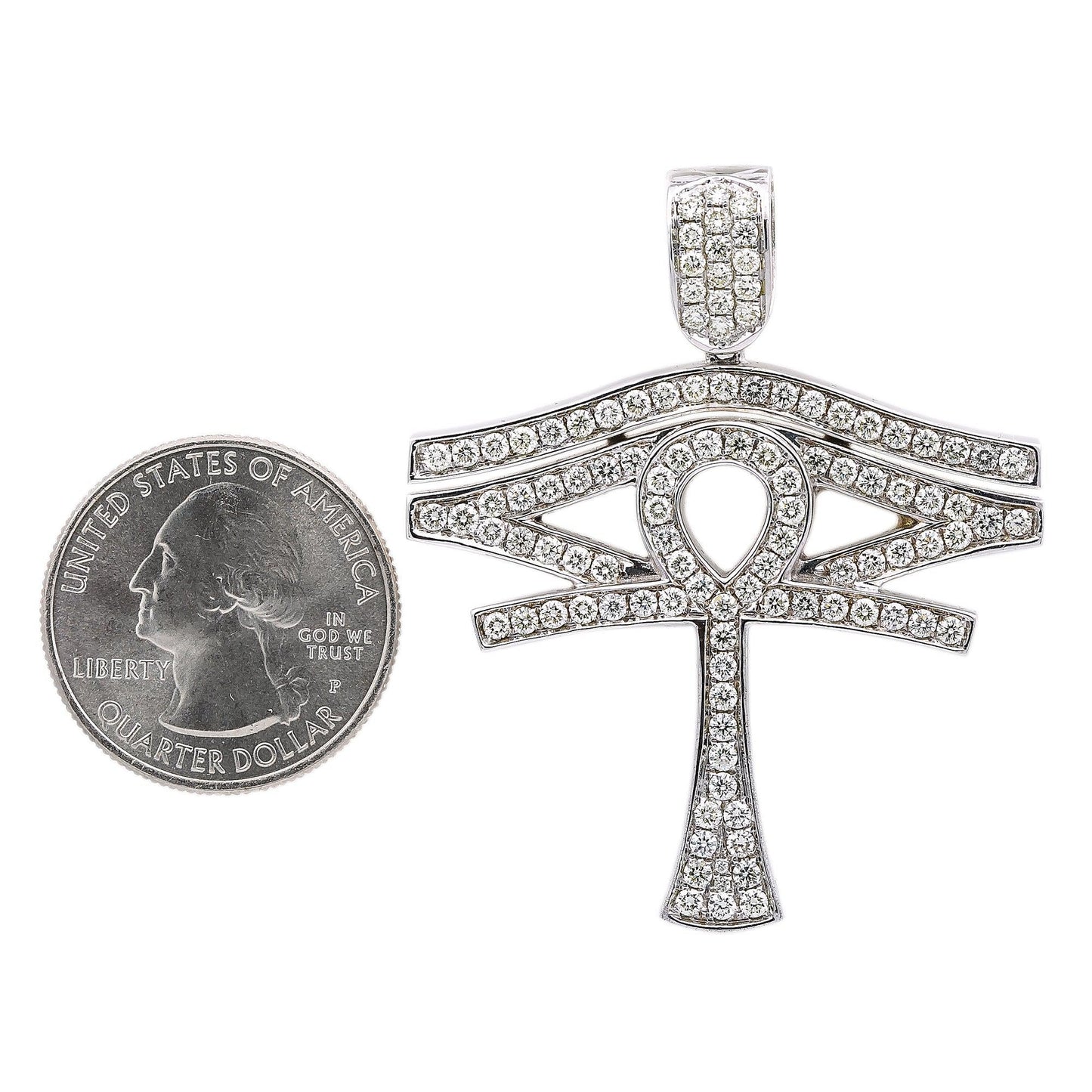 Unisex 14K White Gold Pendant with 2.70 CT Diamonds