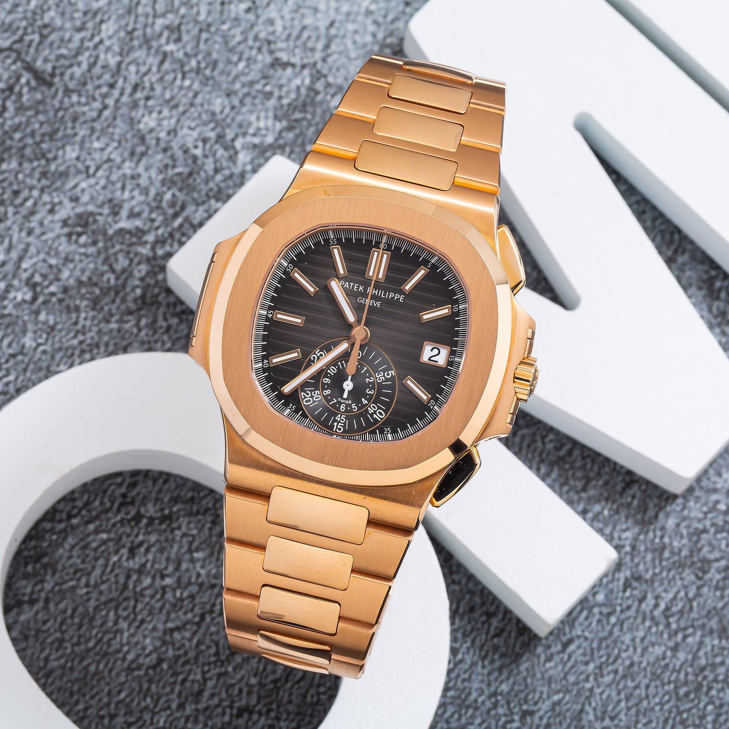 Patek Philippe Nautilus 5980/1R-001 40.5MM Black Dial With Rose Gold Bracelet