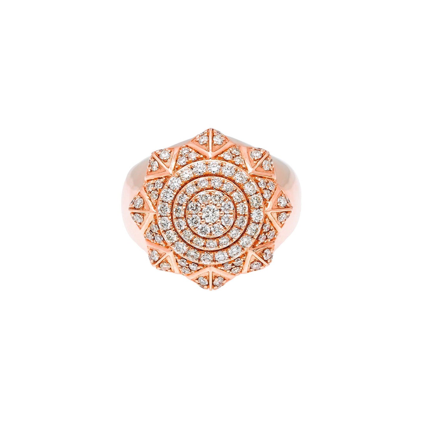 Unisex 14K Yellow/ Rose Gold Fancy Diamond Ring