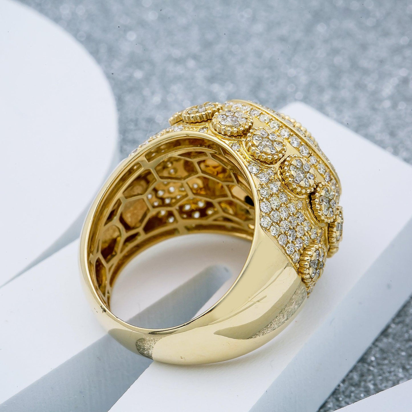 Unisex 14K Yellow/ Rose Gold Fancy Diamond Ring