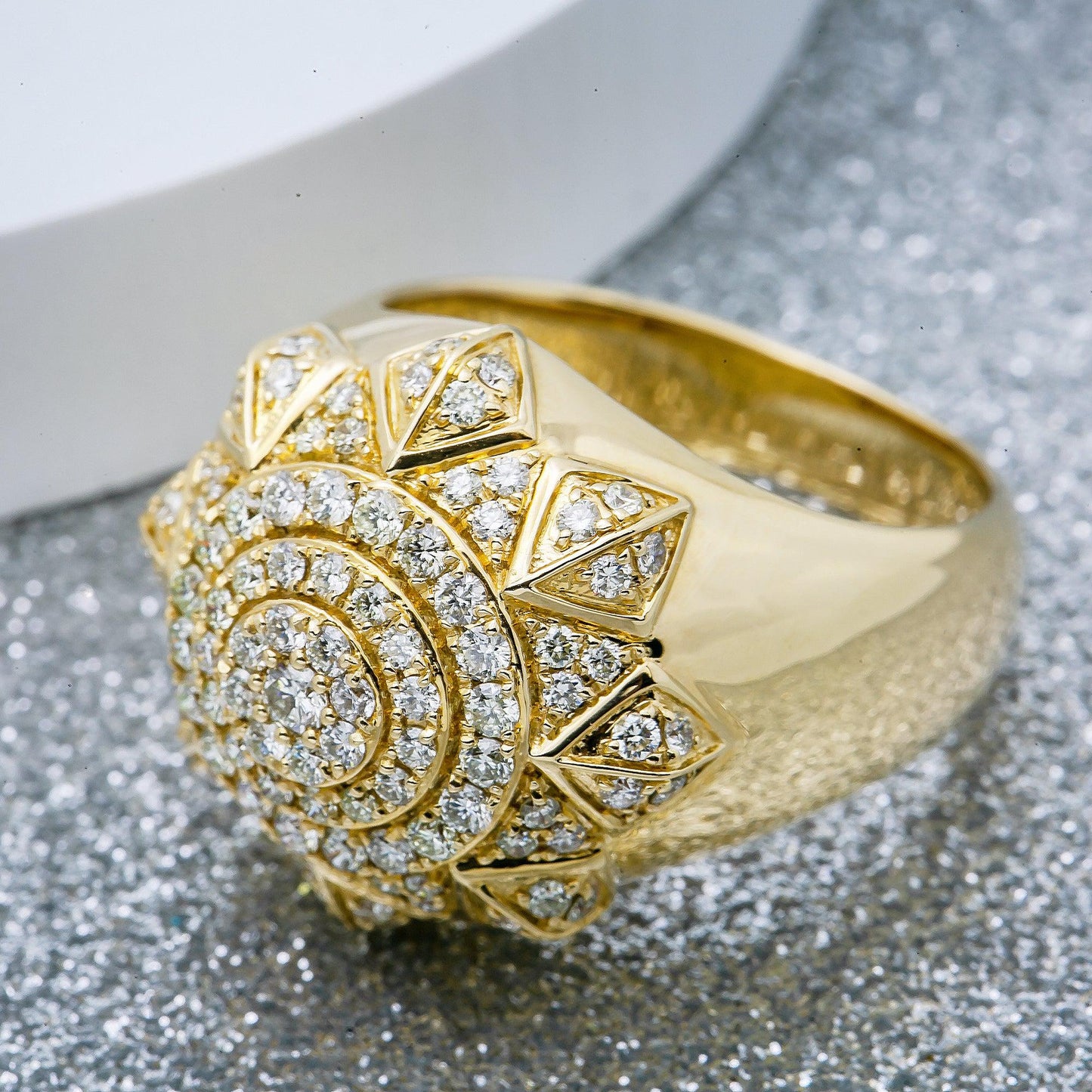 Unisex 14K Yellow/ Rose Gold Fancy Diamond Ring