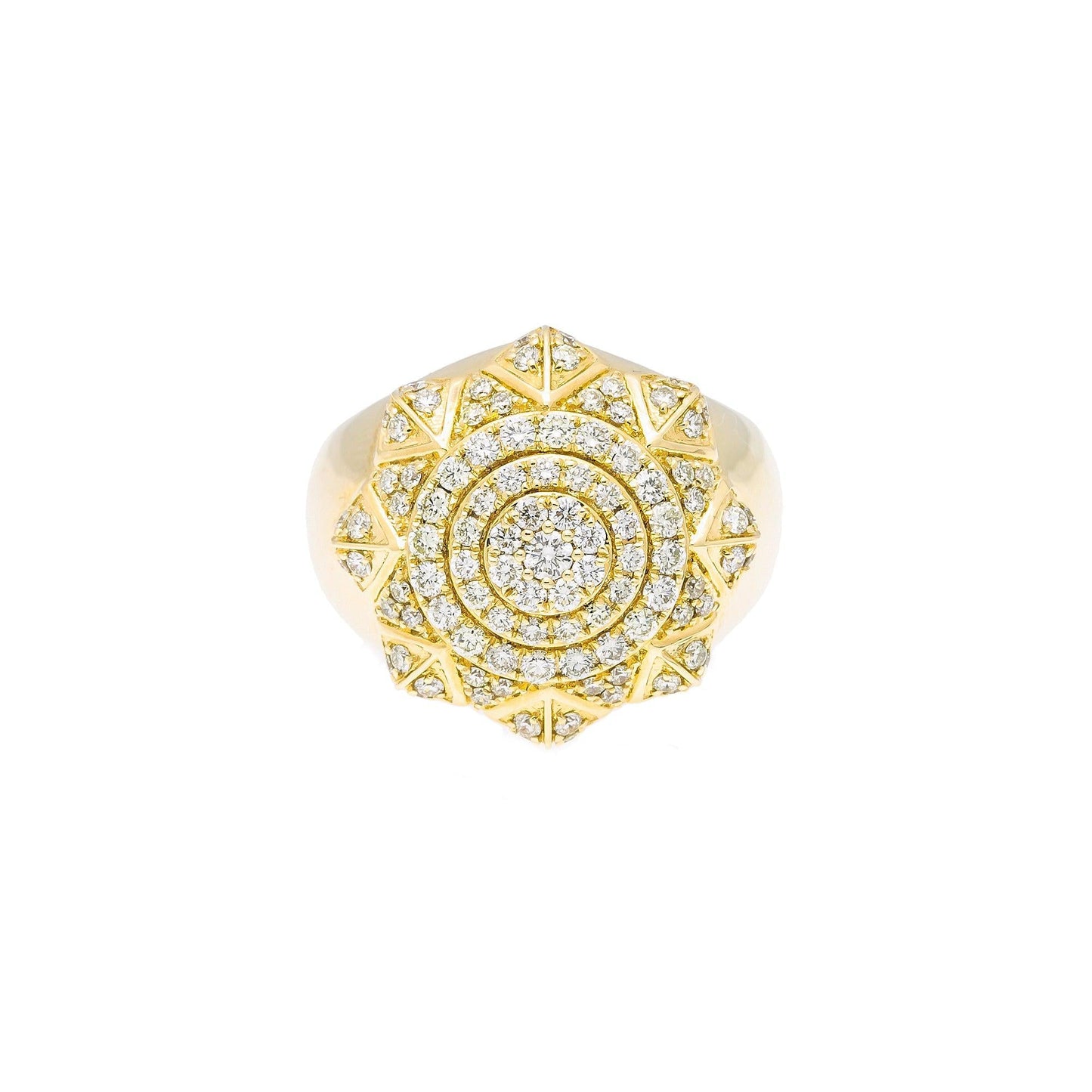 Unisex 14K Yellow/ Rose Gold Fancy Diamond Ring