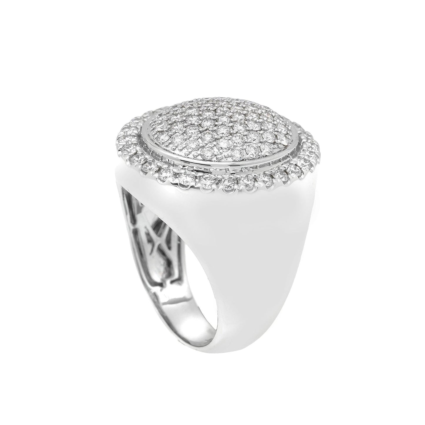 Unisex 14K White Gold Fancy Diamond Ring