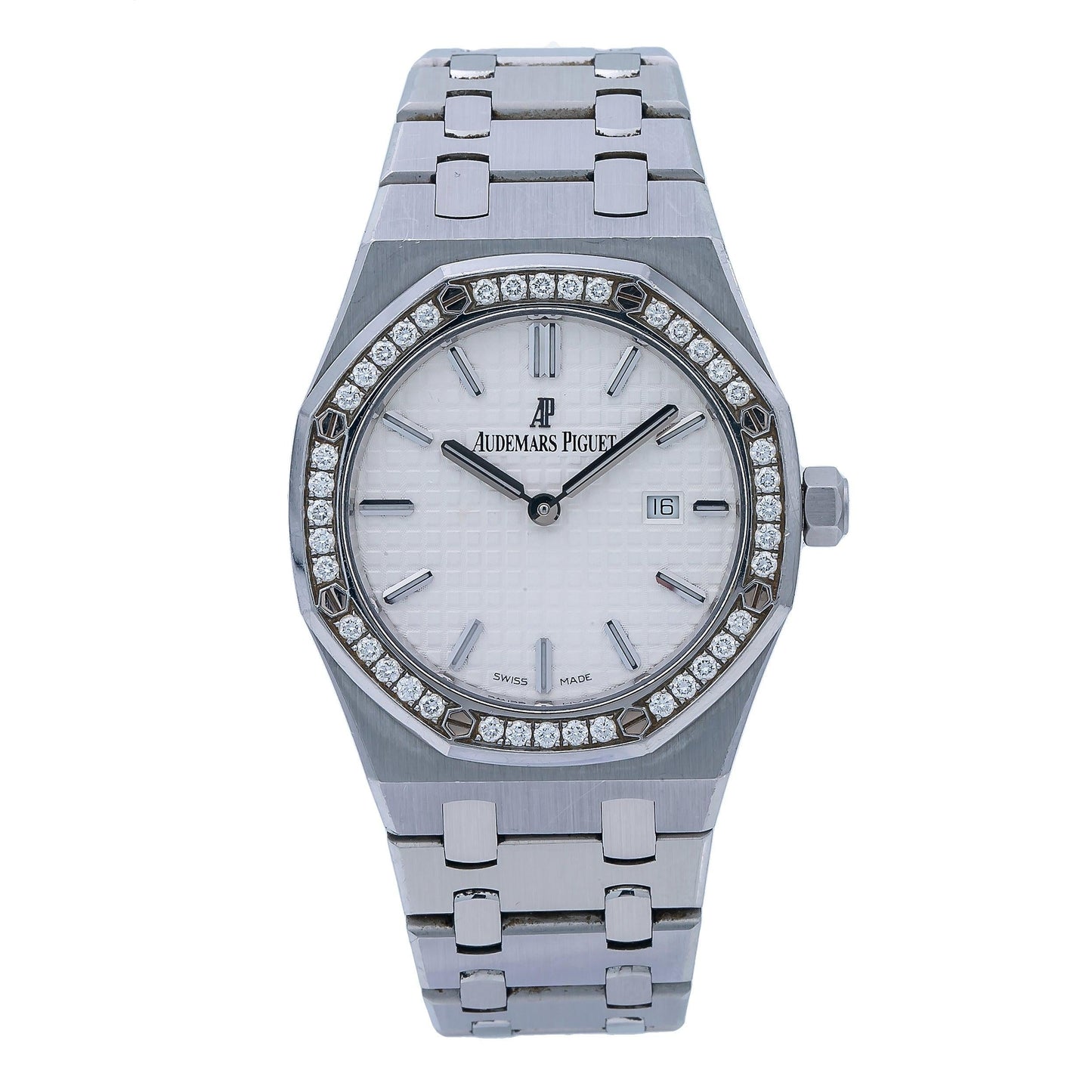 Audemars Piguet Royal Oak Lady 33MM White Dial And Factory Diamond Bezel