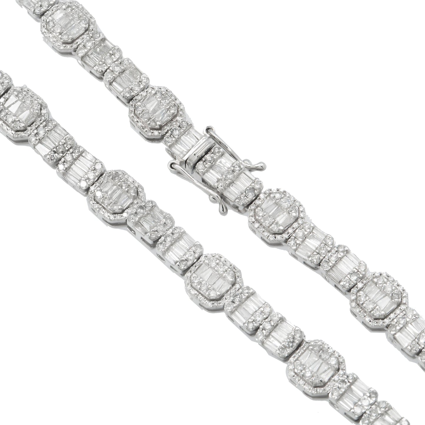 10K GOLD BAGUETTE DIAMOND CHAIN 12.88 CT
