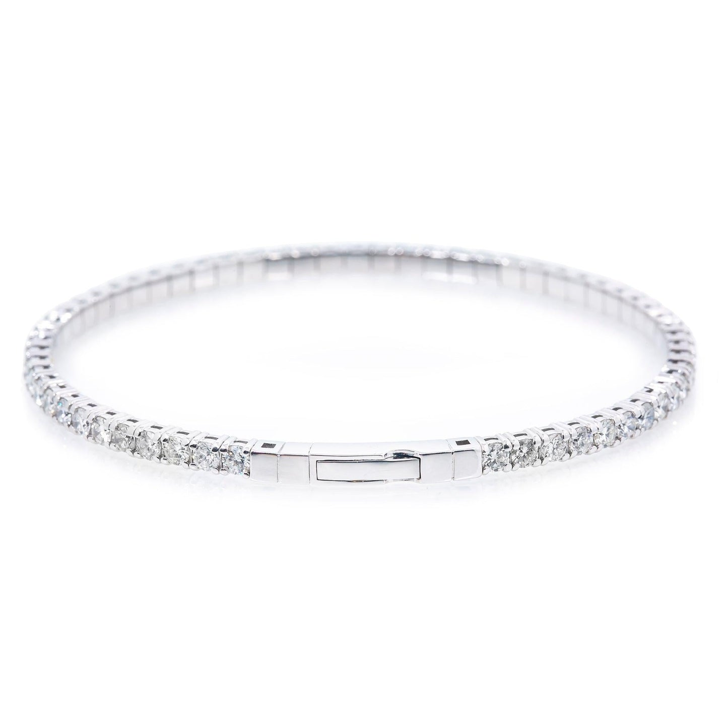 14K WHITE GOLD TENNIS BRACELET WITH 4.06 CT SEVEN POINTERS DIAMONDS