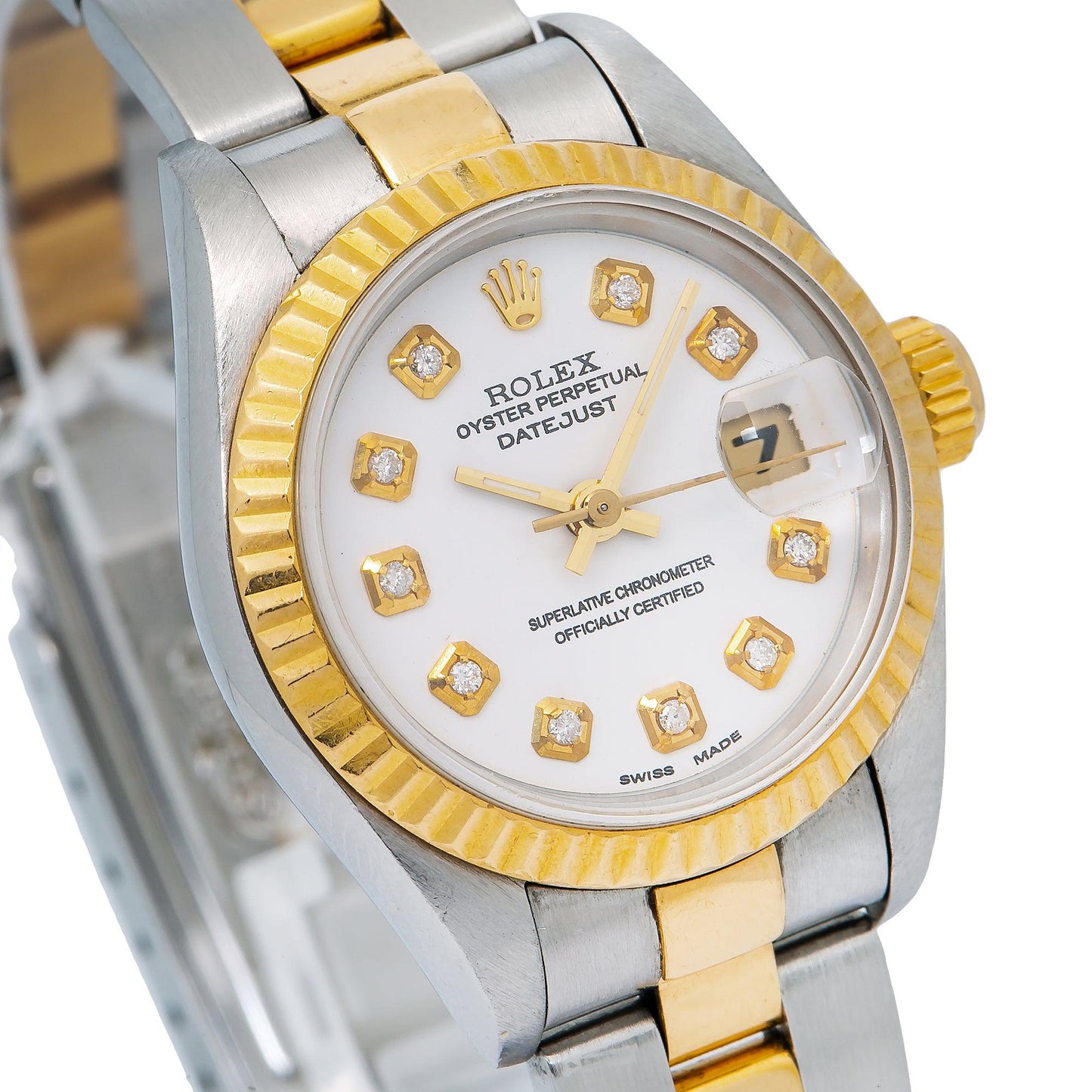 Rolex DateJust 26MM White Diamond Dial With Two Tone Oyster Bracelet