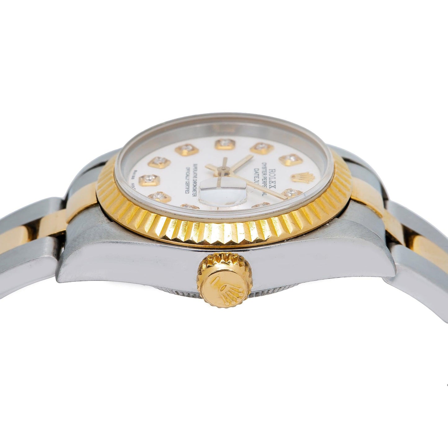 Rolex DateJust 26MM White Diamond Dial With Two Tone Oyster Bracelet