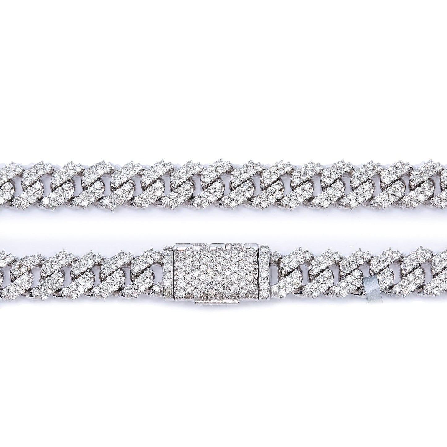 10K WHITE GOLD 22" | 7MM CUBAN CHAIN WITH 15.75 CT DIAMONDS