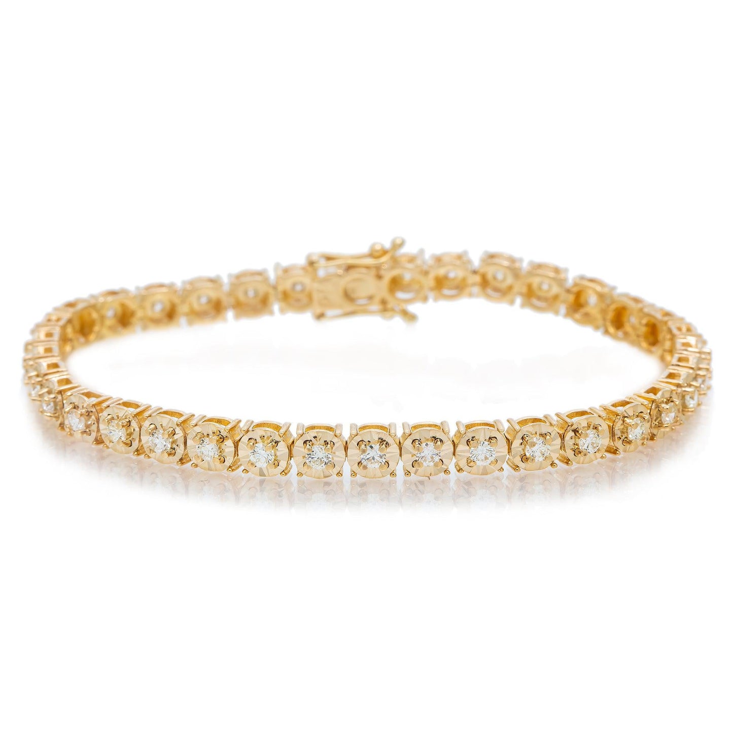 14K GOLD TENNIS BRACELET 2.03 CT DIAMONDS