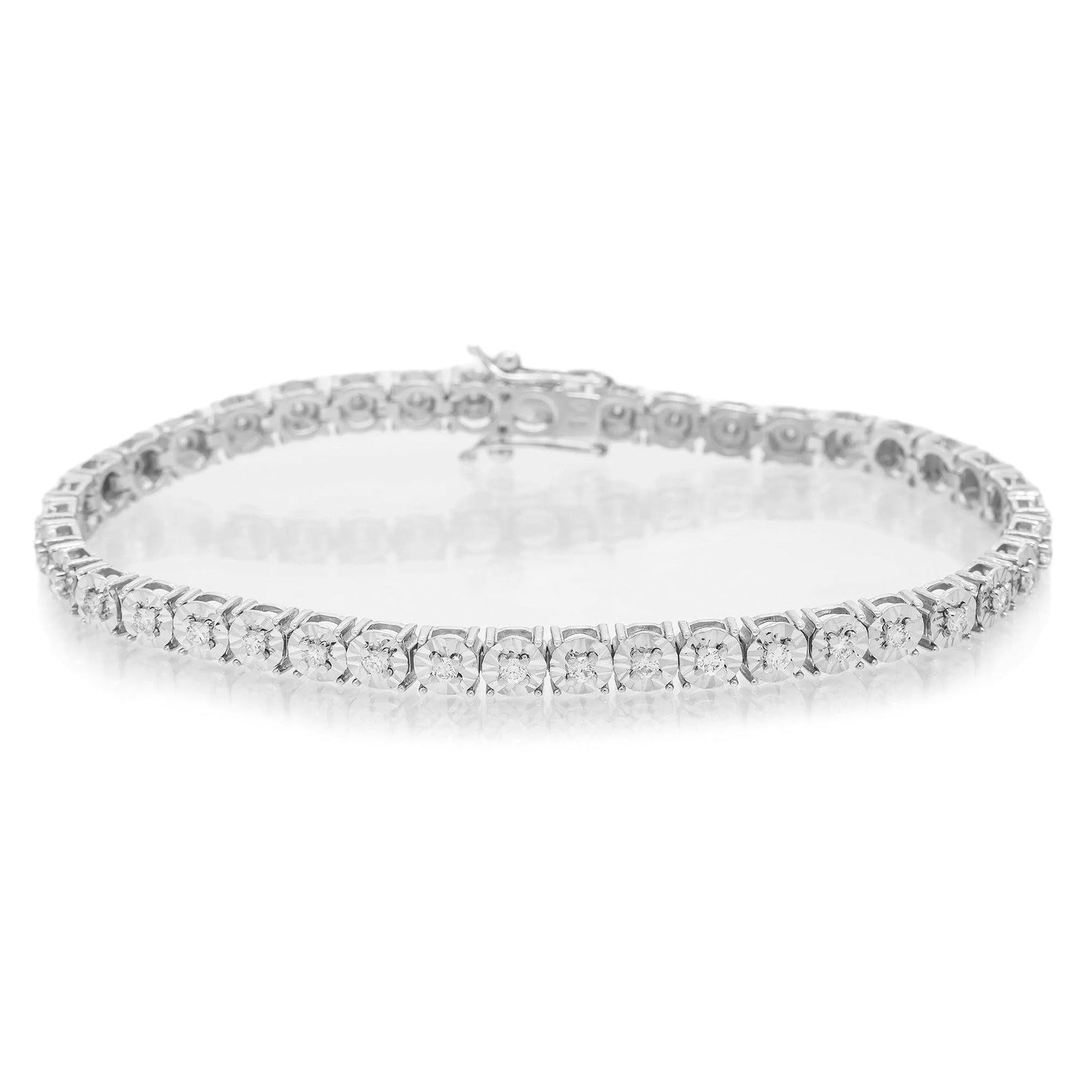 14K GOLD TENNIS BRACELET 1.05 CT DIAMONDS