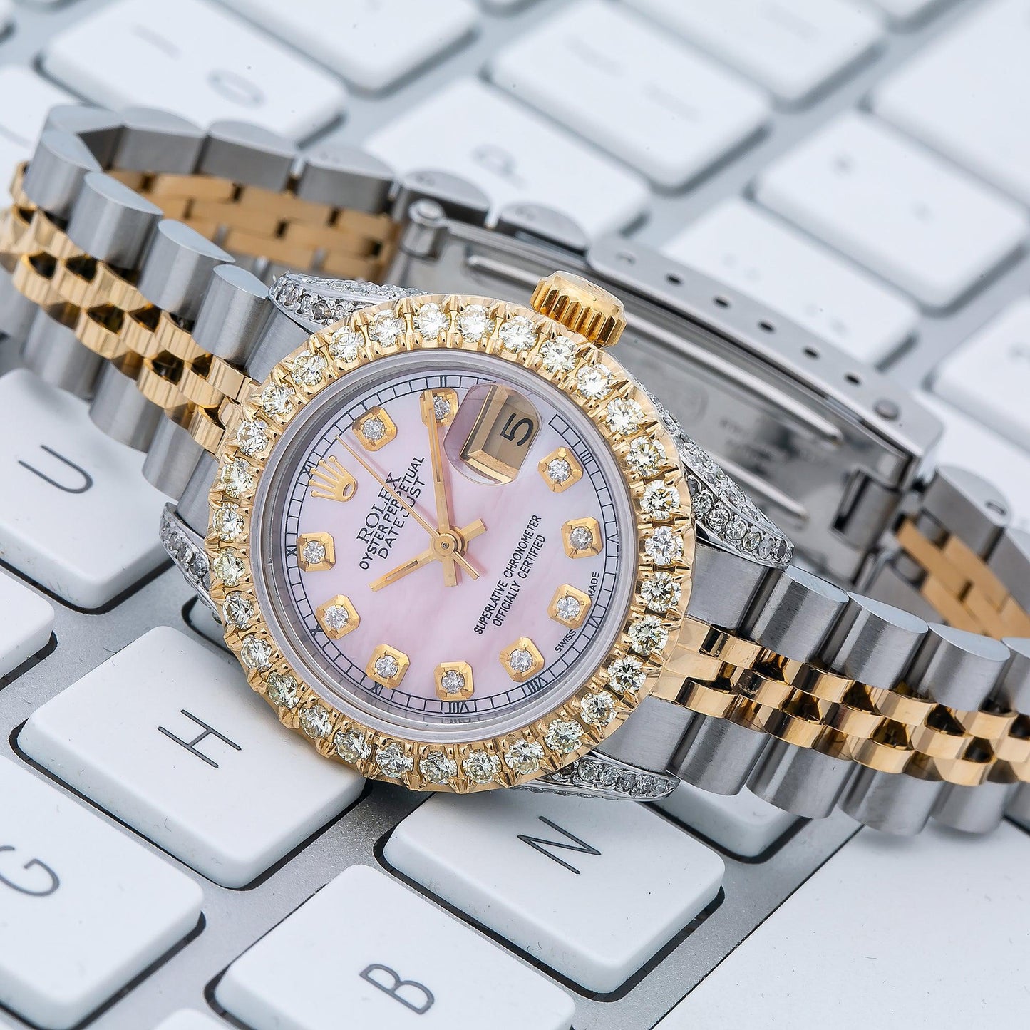 Rolex Lady-Datejust 69173 26MM Pink Diamond Dial With 2.75 CT Diamonds