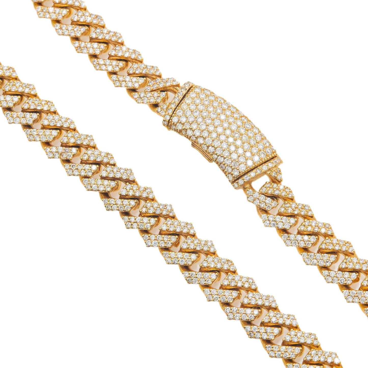 14K GOLD DIAMOND 20"/7MM CUBAN LINK CHAIN 7.56 CT