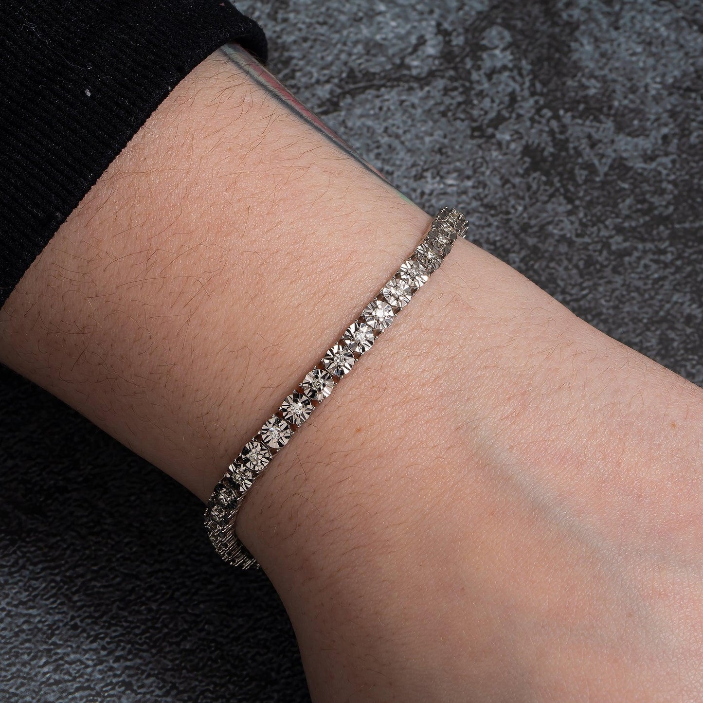14K GOLD TENNIS BRACELET 1.05 CT DIAMONDS