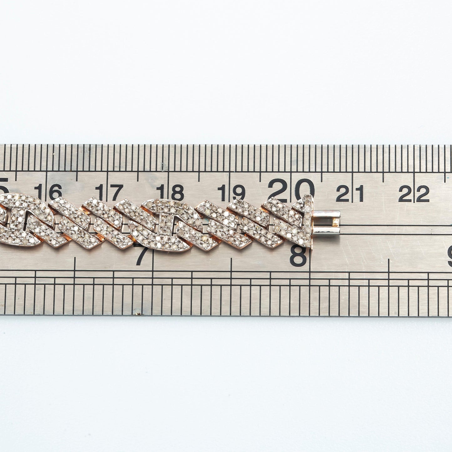 10K GOLD PRONG CUBAN DESIGNER CURB LINK CHAIN BRACELET 4.08 CT DIAMONDS