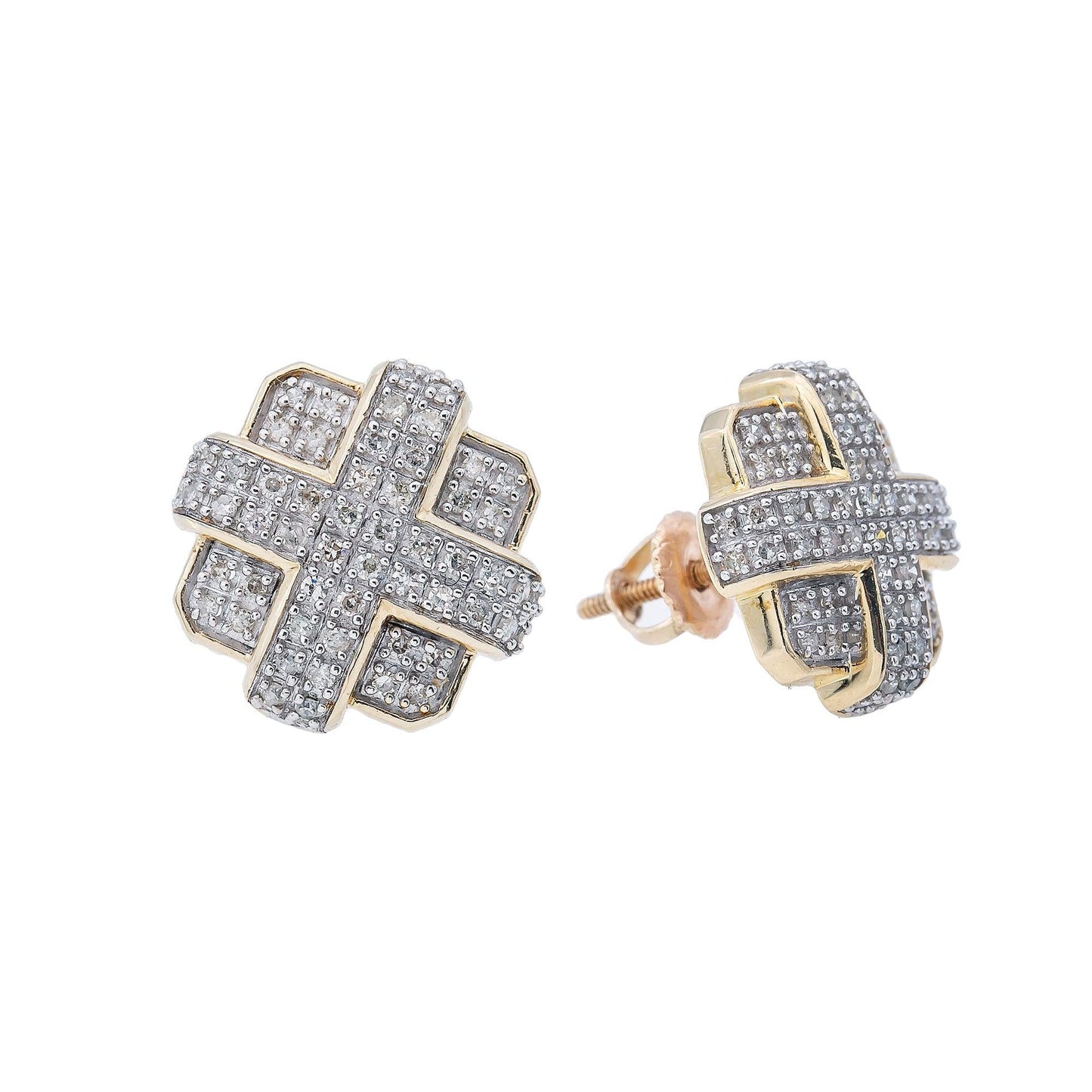 10K Yellow Gold Diamond Earrings 0.58 CT