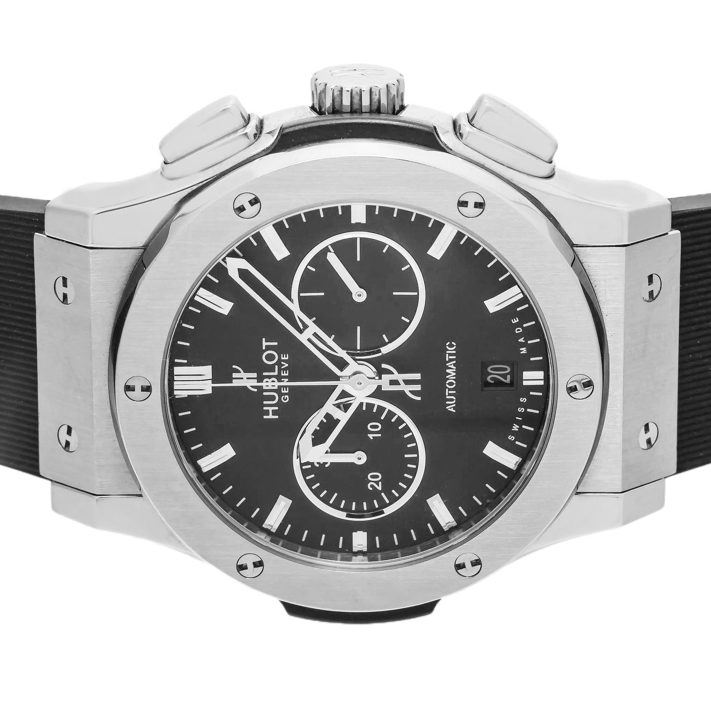 Hublot Classic Fusion Chronograph 541.NX.1170.LR 42MM Black Dial With Rubber Bracelet