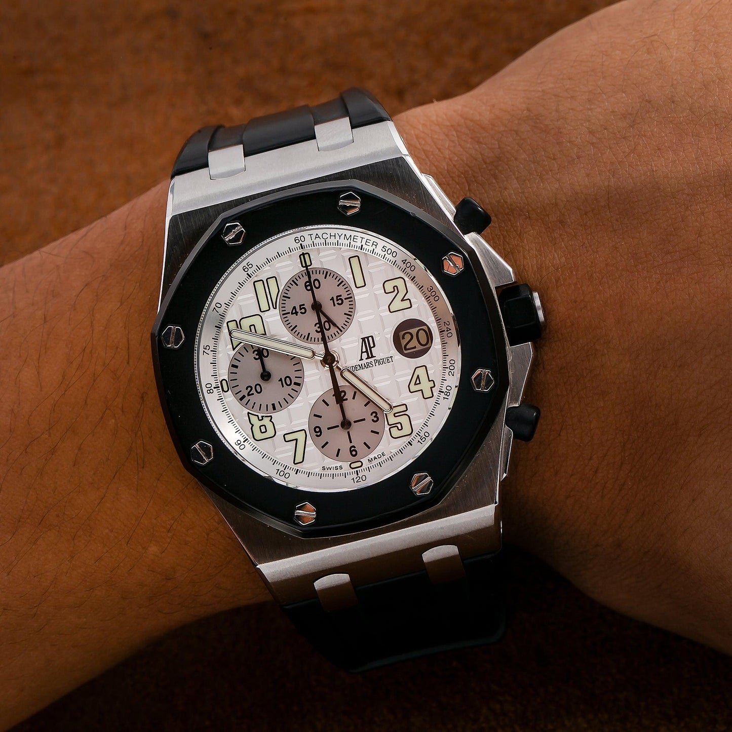 Audemars Piguet Royal Oak Offshore Chronograph 25940SK 42MM White Dial With Rubber Bracelet