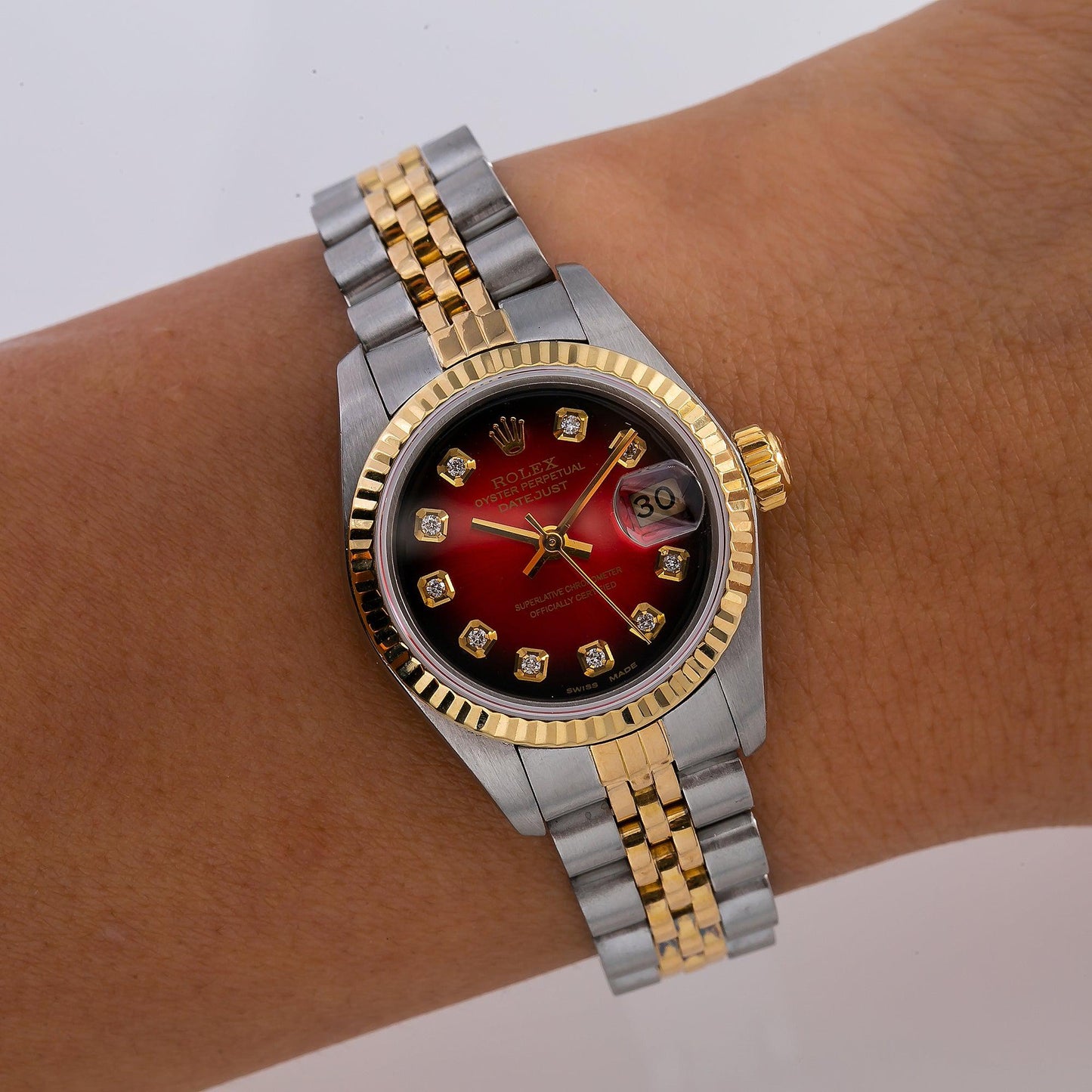 Rolex Datejust 69173 26MM Diamond Dial With Two Tone Jubilee Bracelet