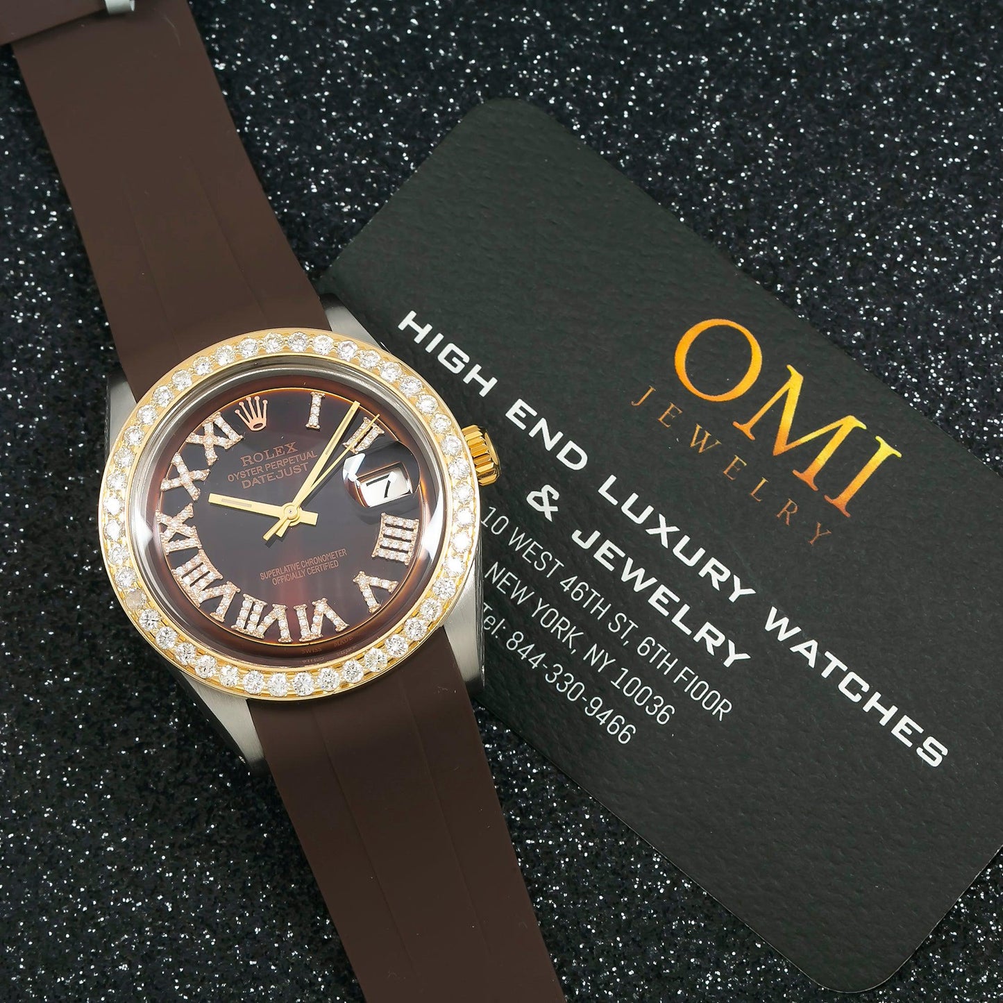 Rolex Datejust 1601 36MM Brown Diamond Dial With Diamond Bezel