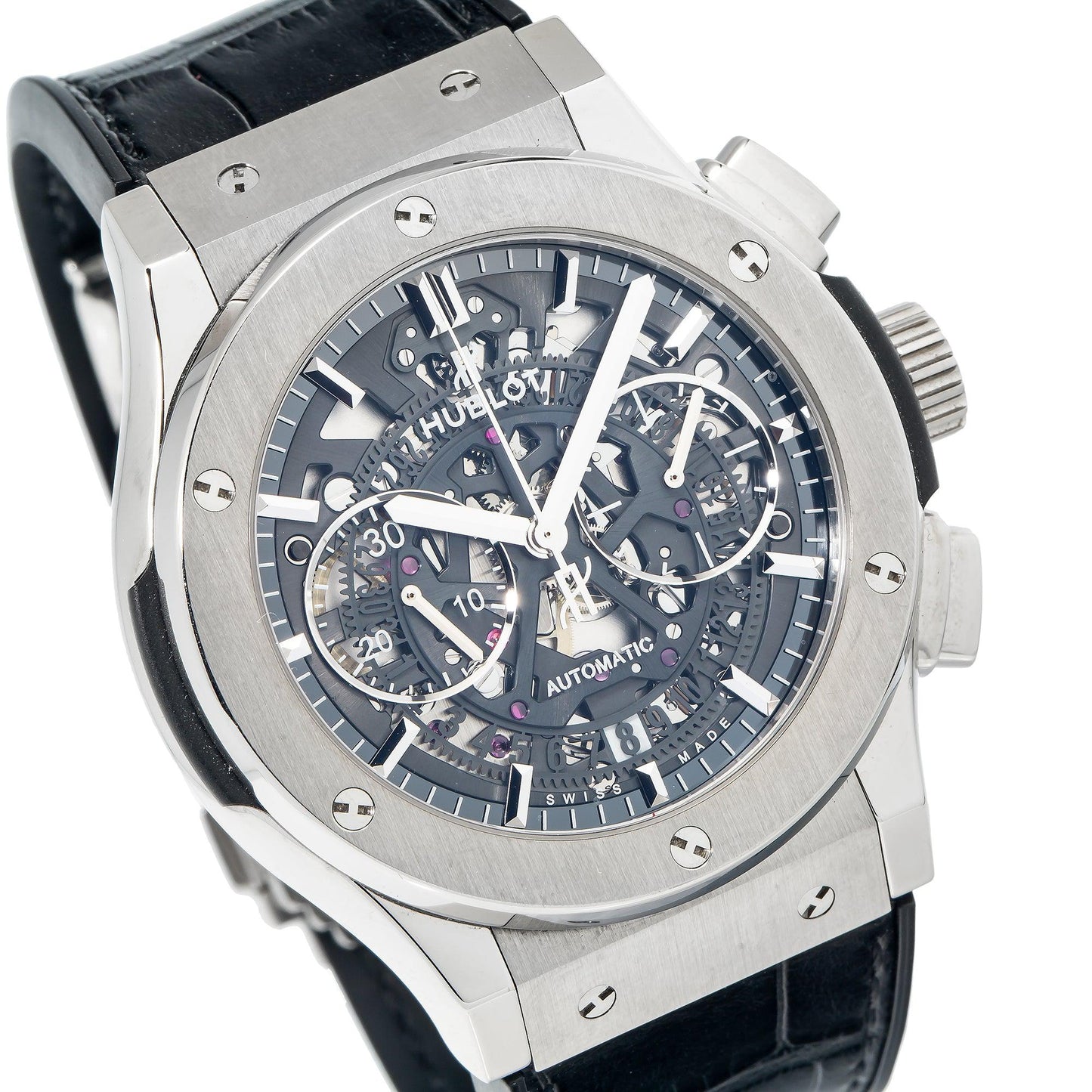 Hublot Classic Fusion Aerofusion 525NX 45MM Transparent Dial With Leather Bracelet