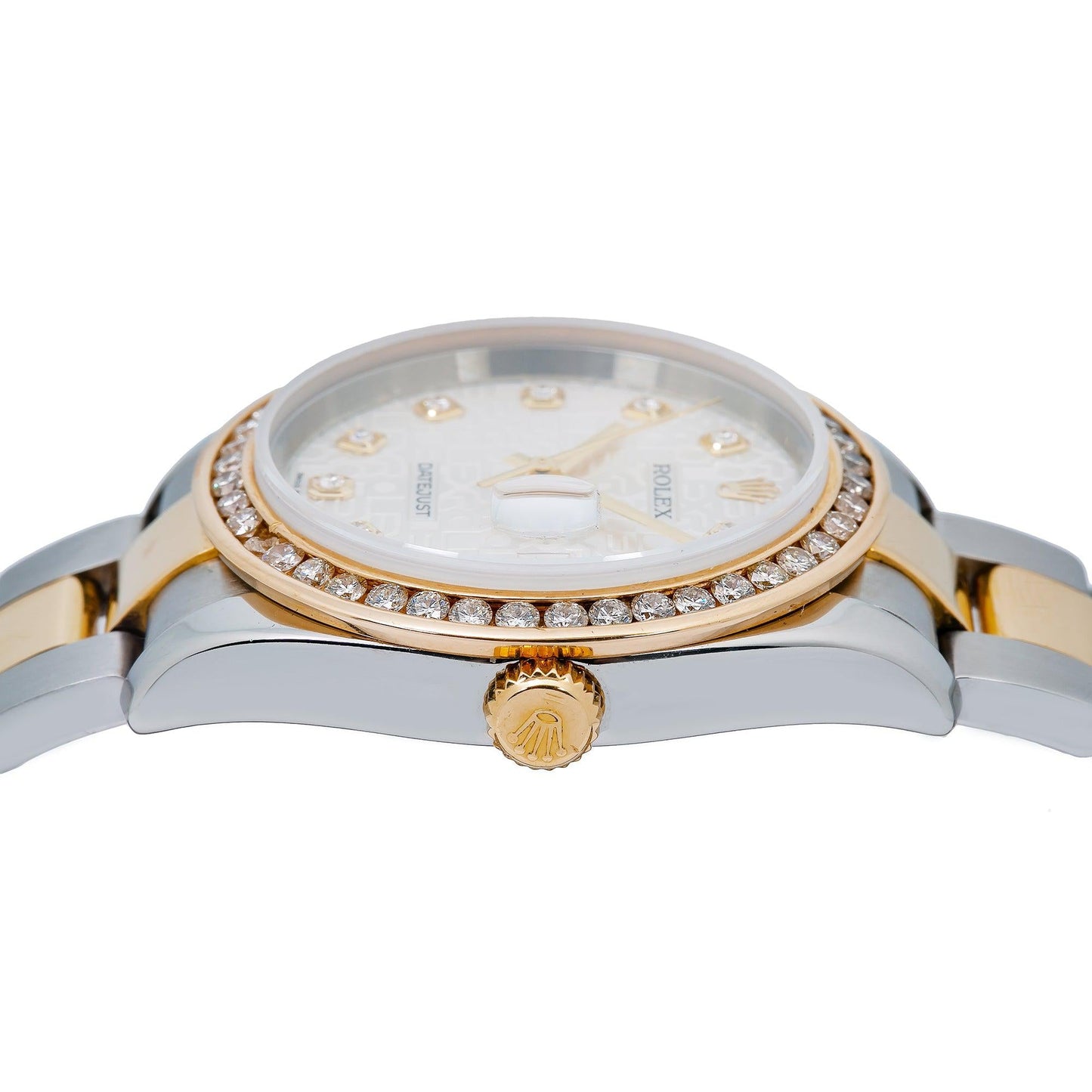 Rolex Datejust 116203 36MM Silver Diamond Dial With Two Tone Oyster Bracelet