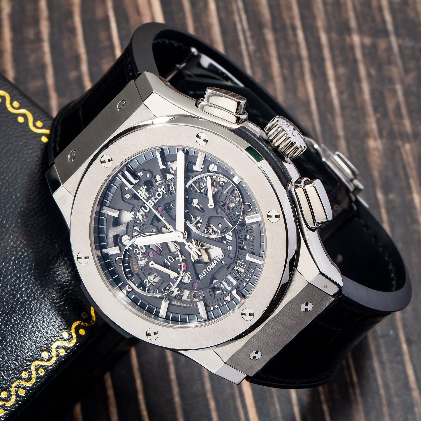Hublot Classic Fusion Aerofusion 525NX 45MM Transparent Dial With Leather Bracelet