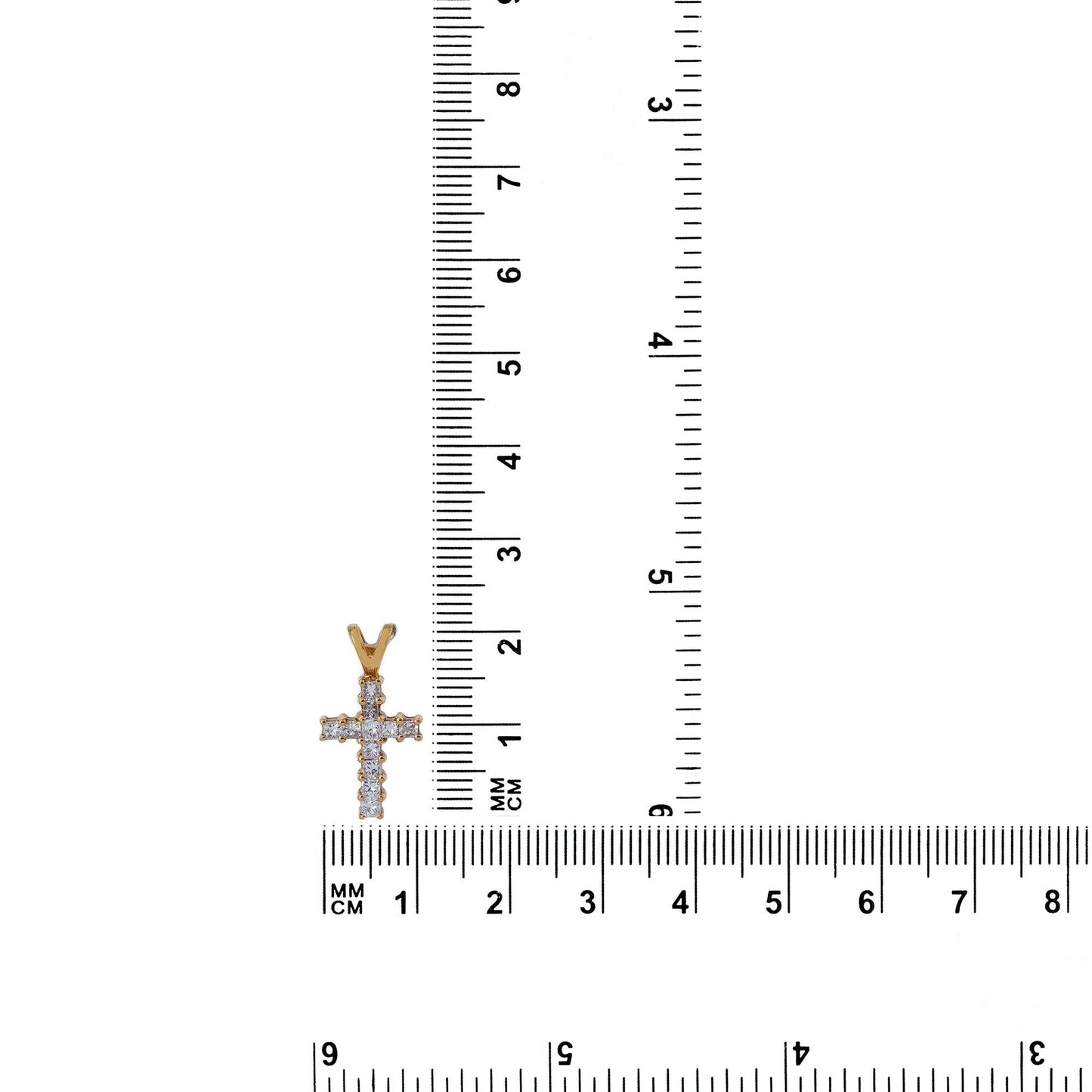 Unisex 14K Yellow Gold Cross Pendant with 0.55 CT Diamonds