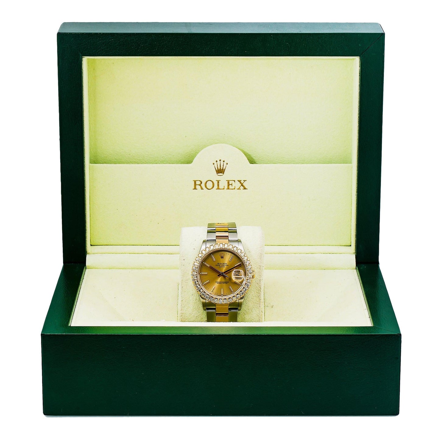 Rolex Oyster Perpetual Date 15233 34MM Champagne Dial With Two Tone Oyster Bracelet