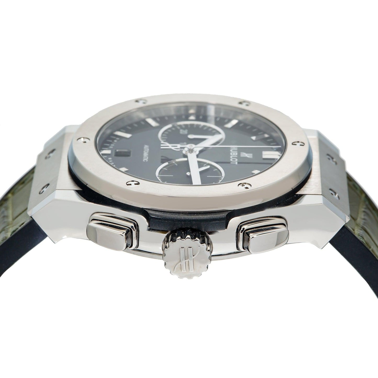 Hublot Classic Fusion Chronograph 541.NX.8970.LR 42MM Green Dial With Leather Bracelet