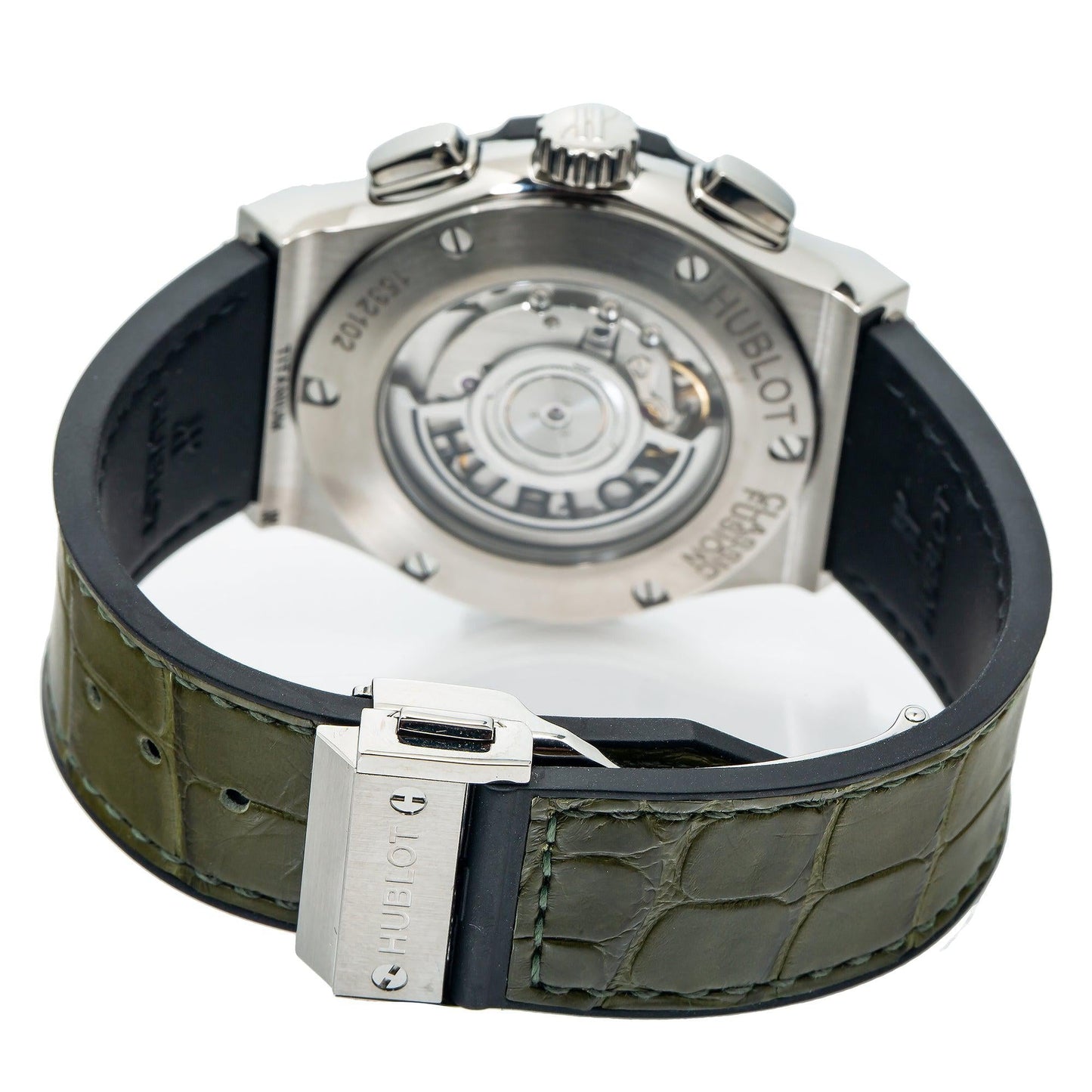 Hublot Classic Fusion Chronograph 541.NX.8970.LR 42MM Green Dial With Leather Bracelet