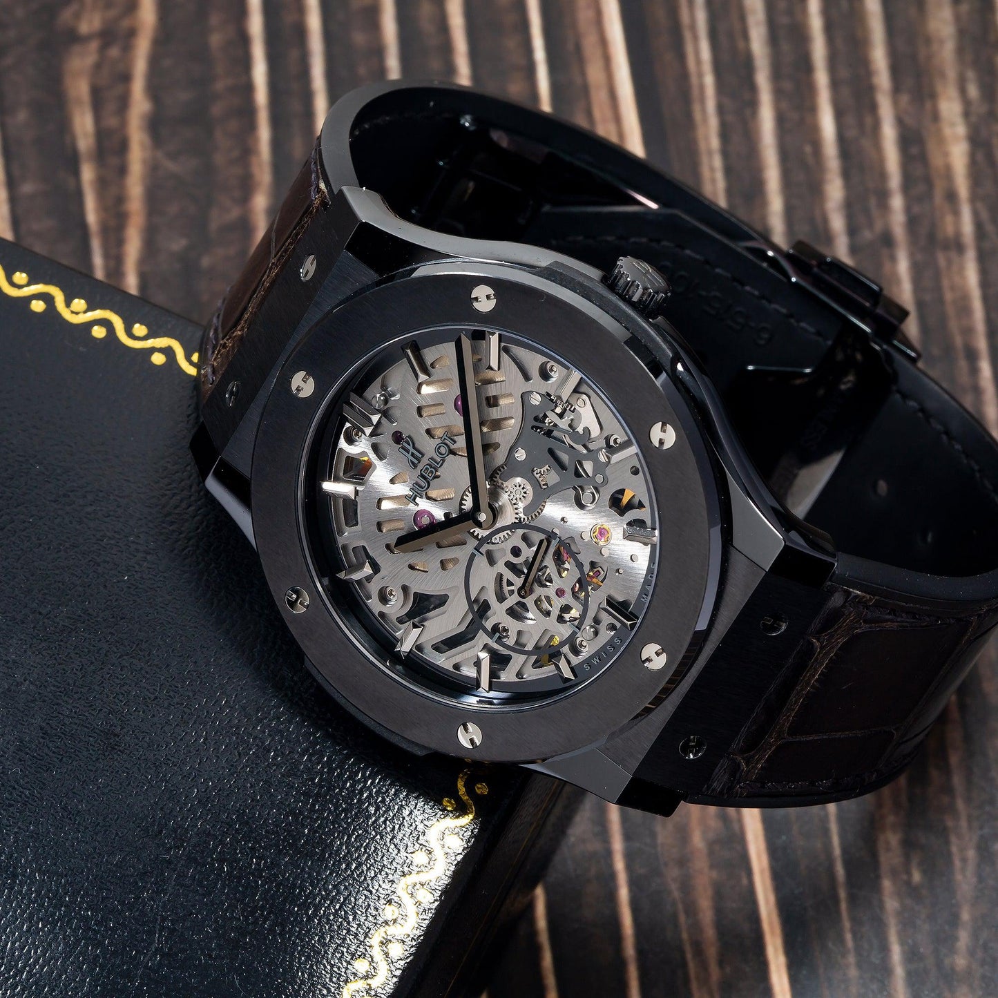 Hublot Classic Fusion Ultra-Thin 515.NX.0170.LR 45MM Transparent Dial With Leather Bracelet